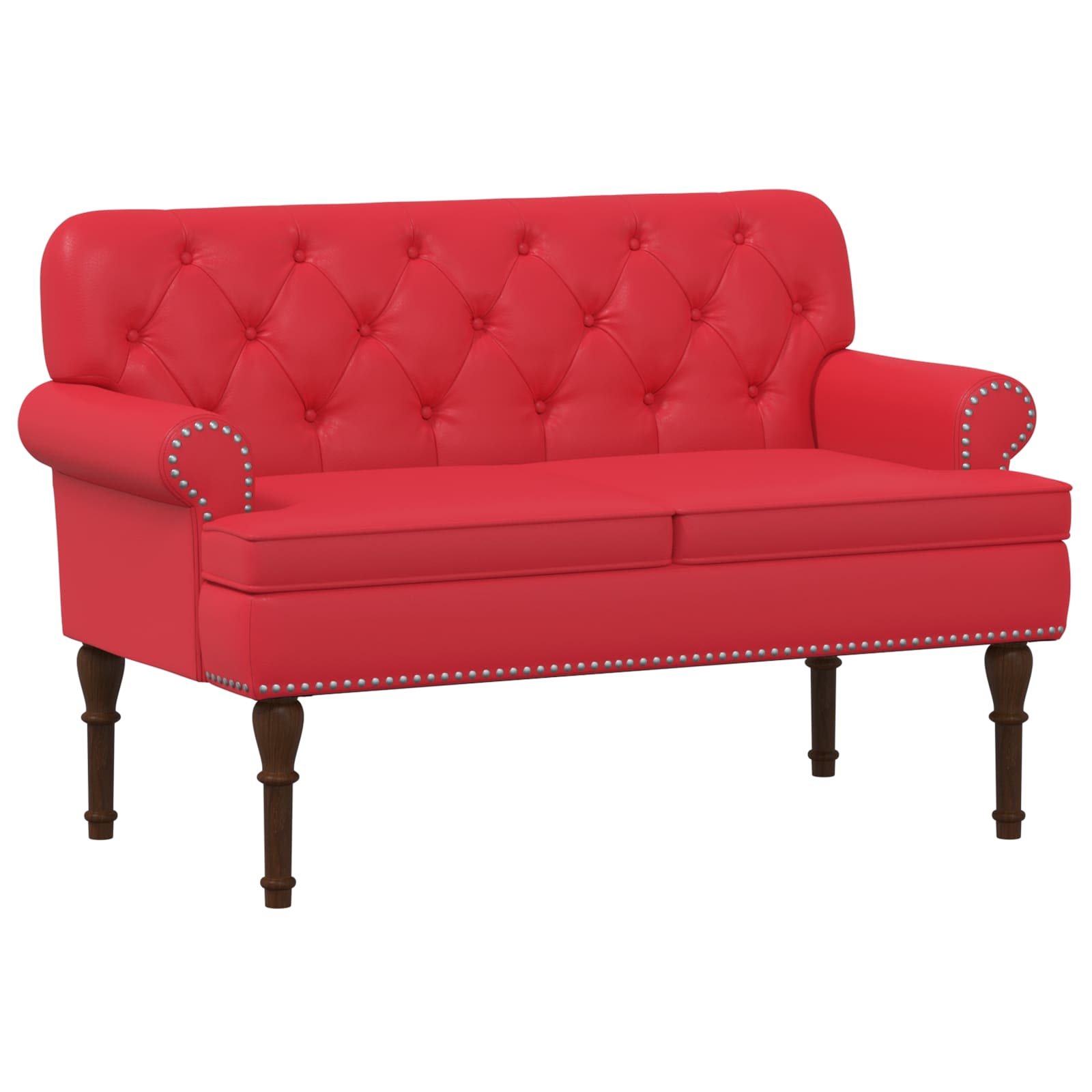 Loveseat med knapprapport Röd 120 x 65 x 77 cm Konstläder