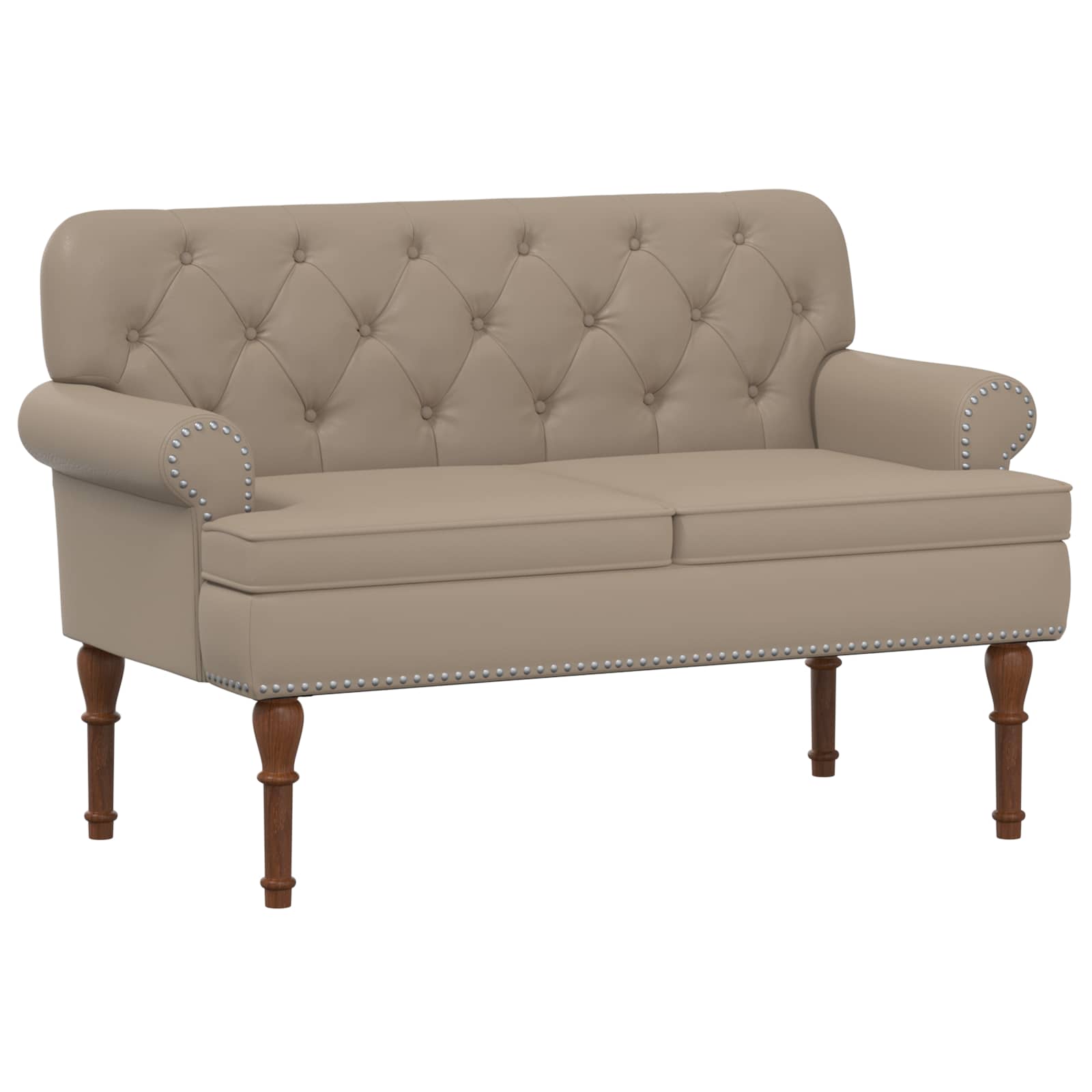 Loveseat med knapprapport Cappuccino 120 x 65 x 77 cm