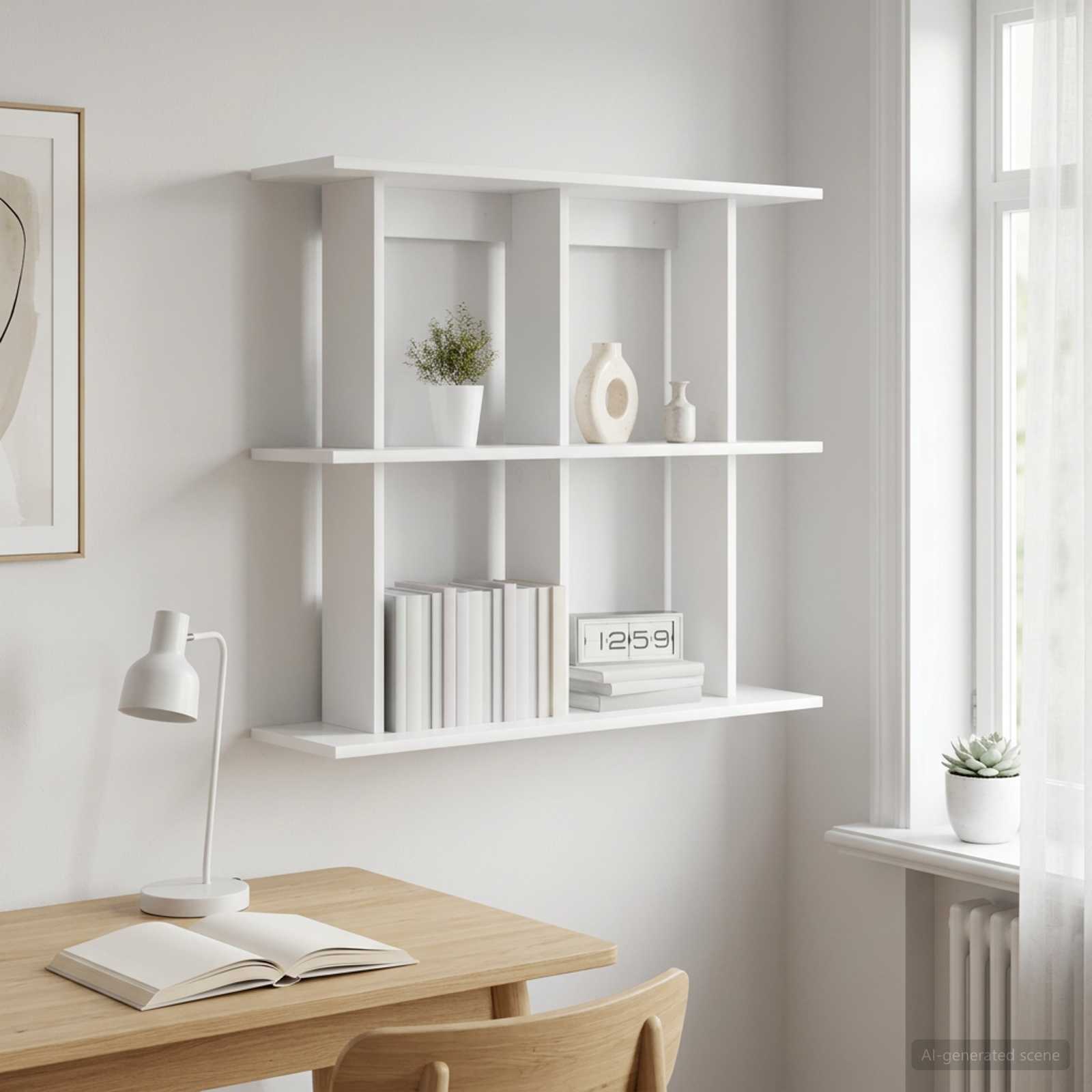 Vägg hylla Väggmonterat Vit 80 x 20 x 75 cm Konstruerat trä