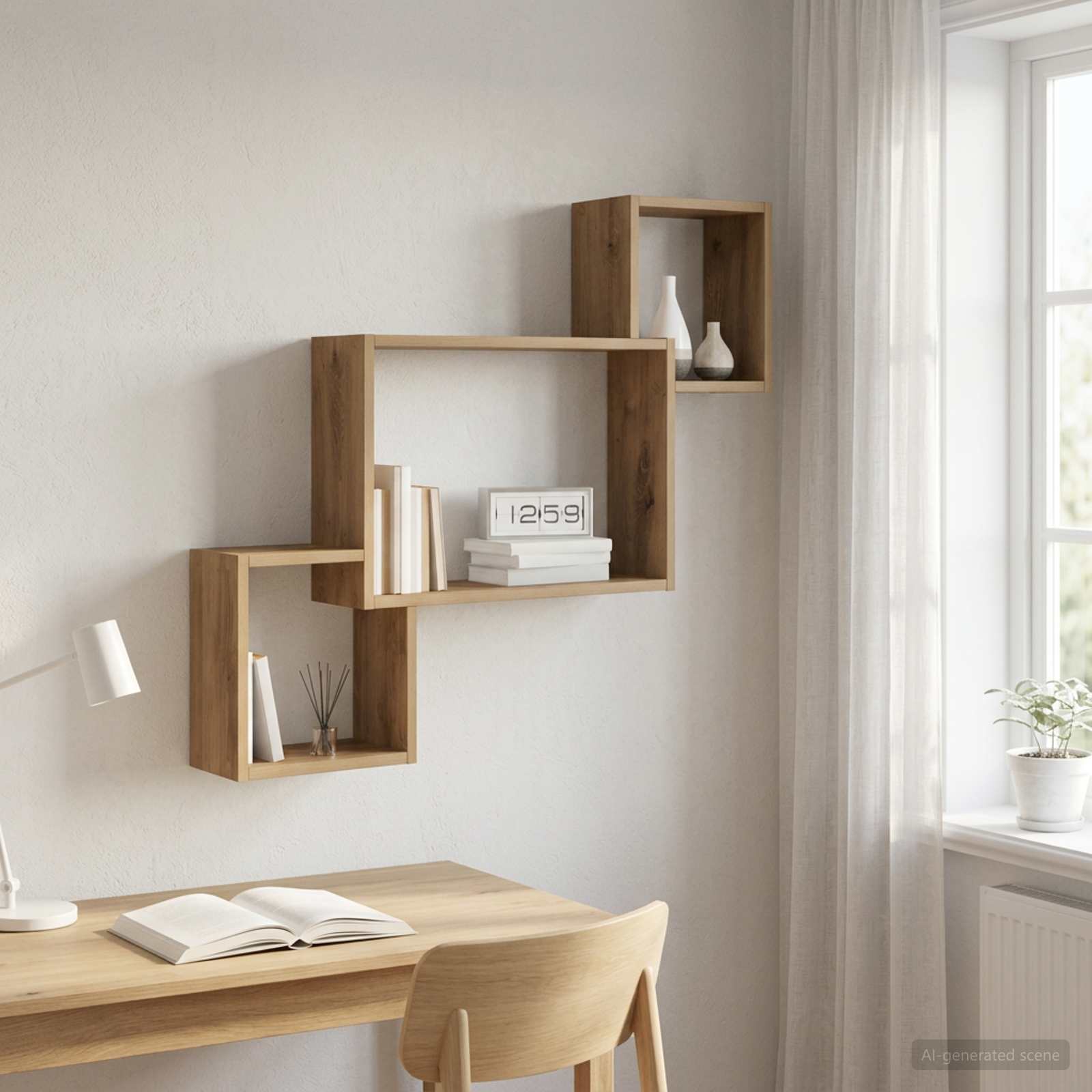 Vägg hylla Väggmonterat Artisan-ek 91,5 x 15 x 76 cm