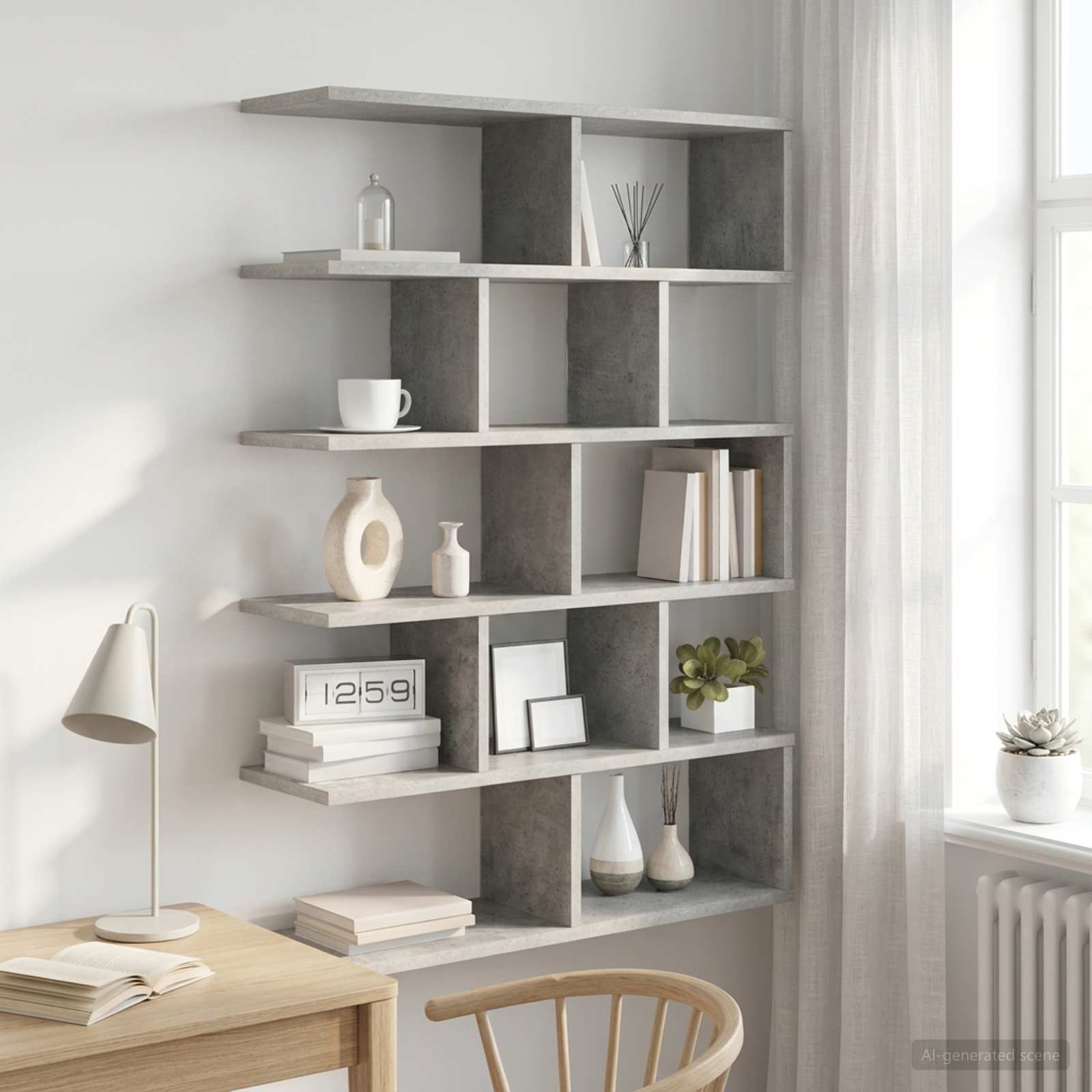 Vägg hylla Betonggrå 70 x 20 x 100 cm Konstruerat trä