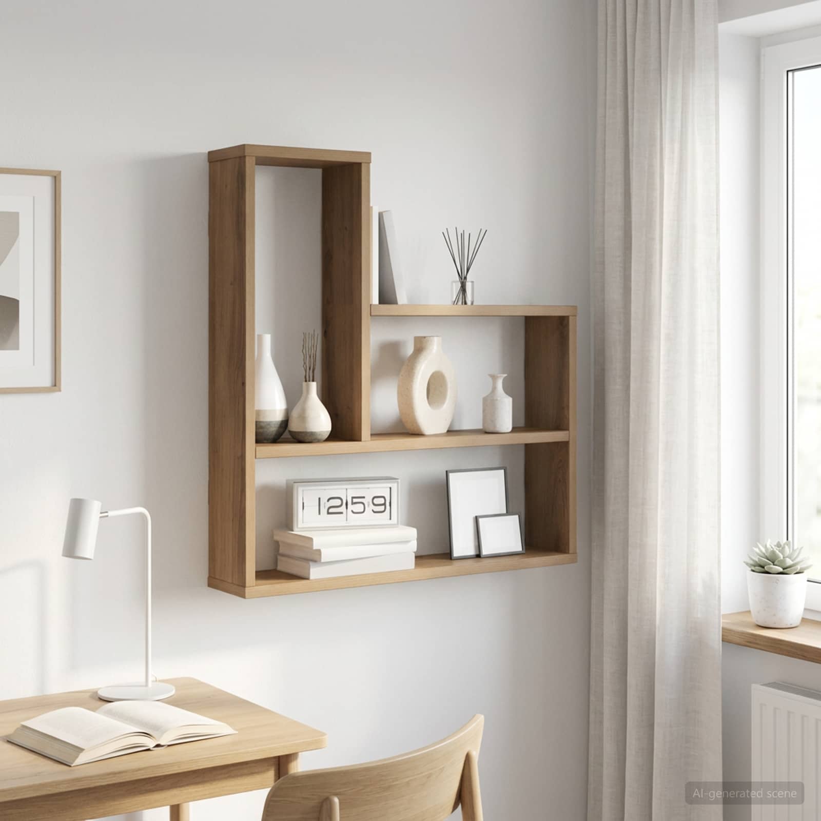 Vägg hylla Artisan-ek 60 x 11 x 60 cm Konstruerat trä