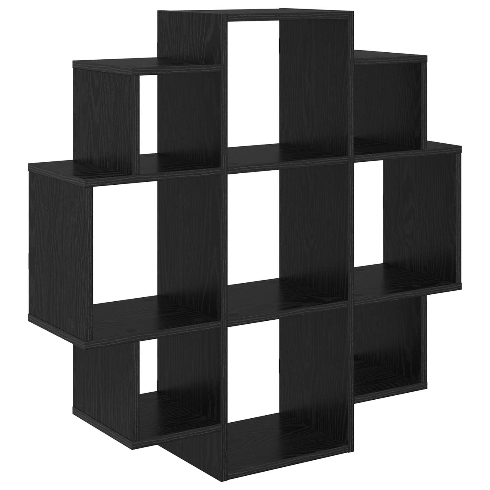 Vägg hylla Svart ek 90 x 25 x 90 cm Konstruerat trä