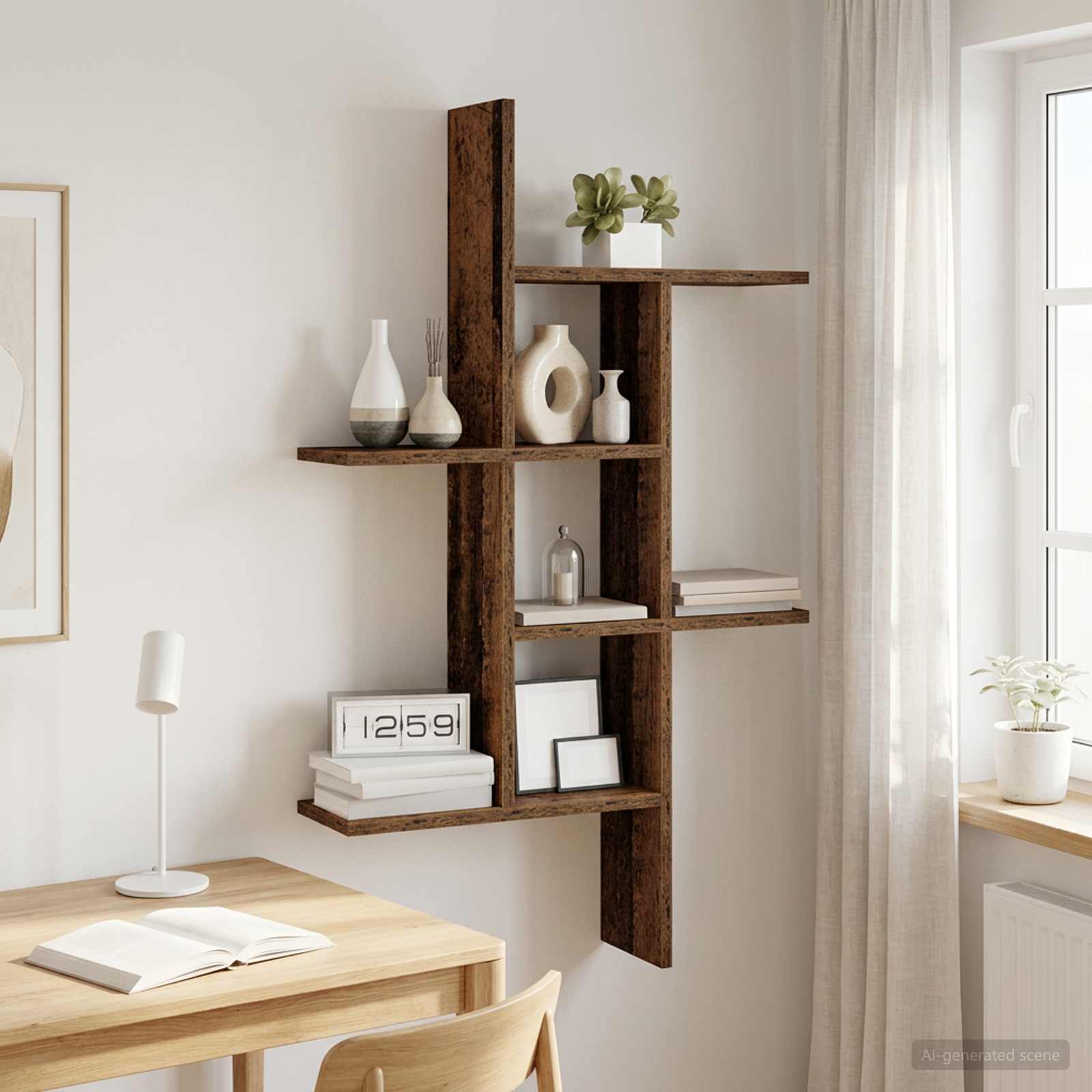 Vägg hylla Gammalt trä 61 x 15 x 102 cm Konstruerat trä