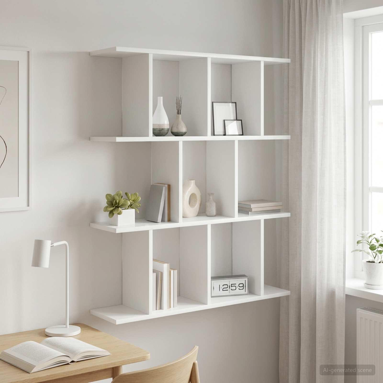 Vägg hylla Vit 80 x 20 x 96 cm Konstruerat trä