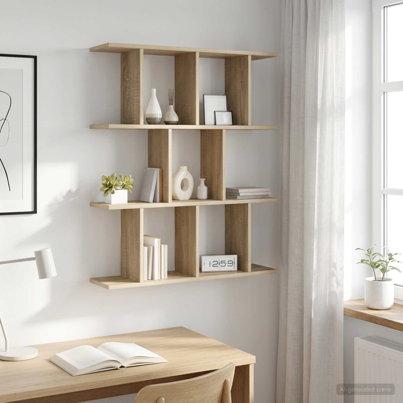 Vägg hylla Sonoma-ek 80 x 20 x 96 cm Konstruerat trä