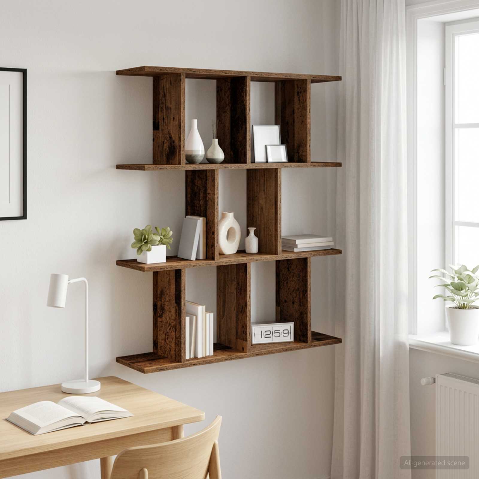 Vägg hylla Gammalt trä 80 x 20 x 96 cm Konstruerat trä