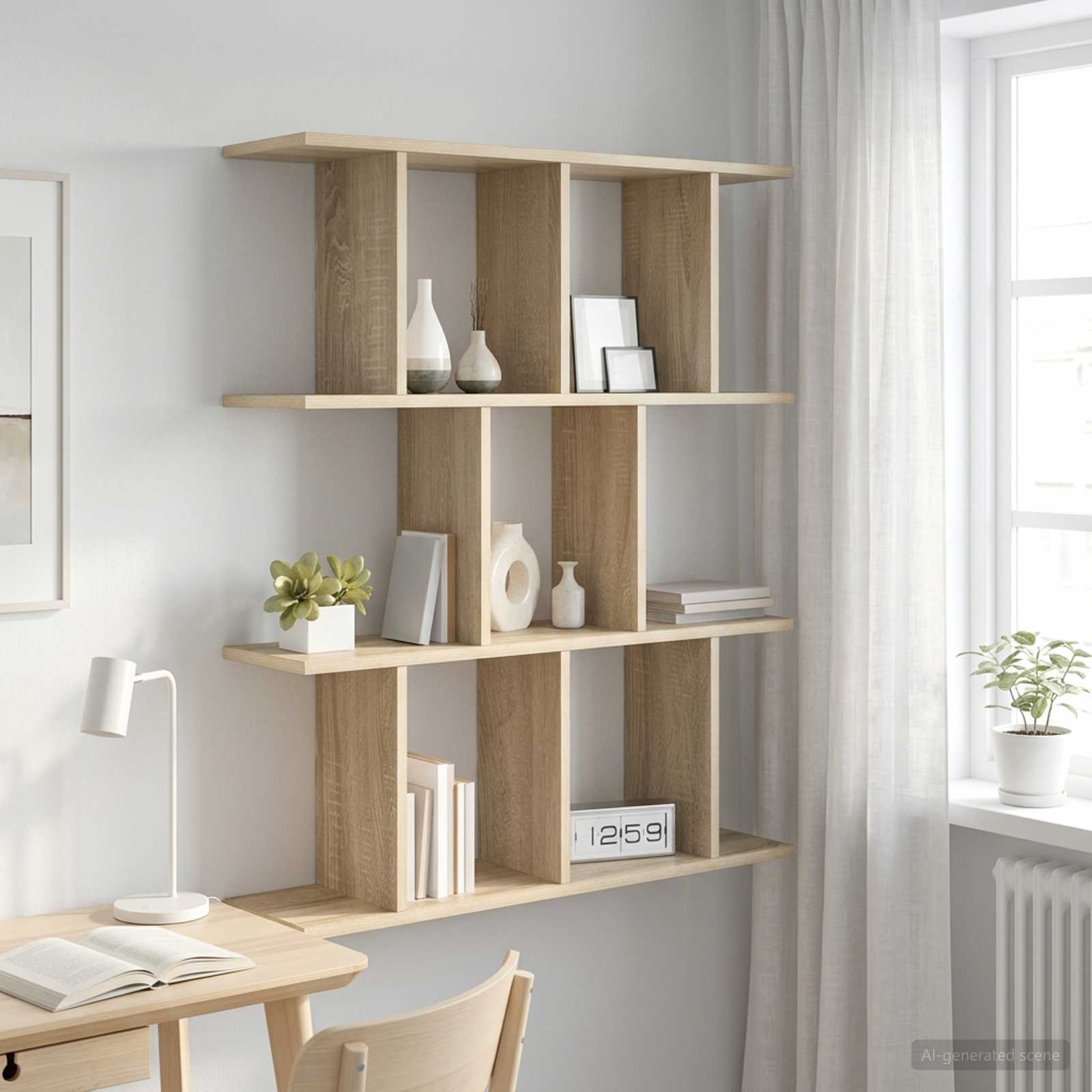 Vägg hylla Sonoma-ek 102 x 20 x 96 cm Konstruerat trä