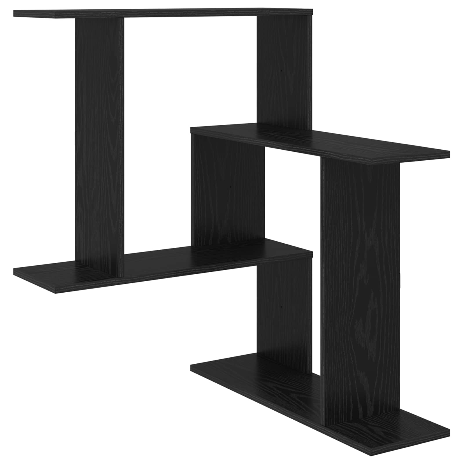 Vägg hylla Svart ek 67 x 67 x 87 cm Konstruerat trä