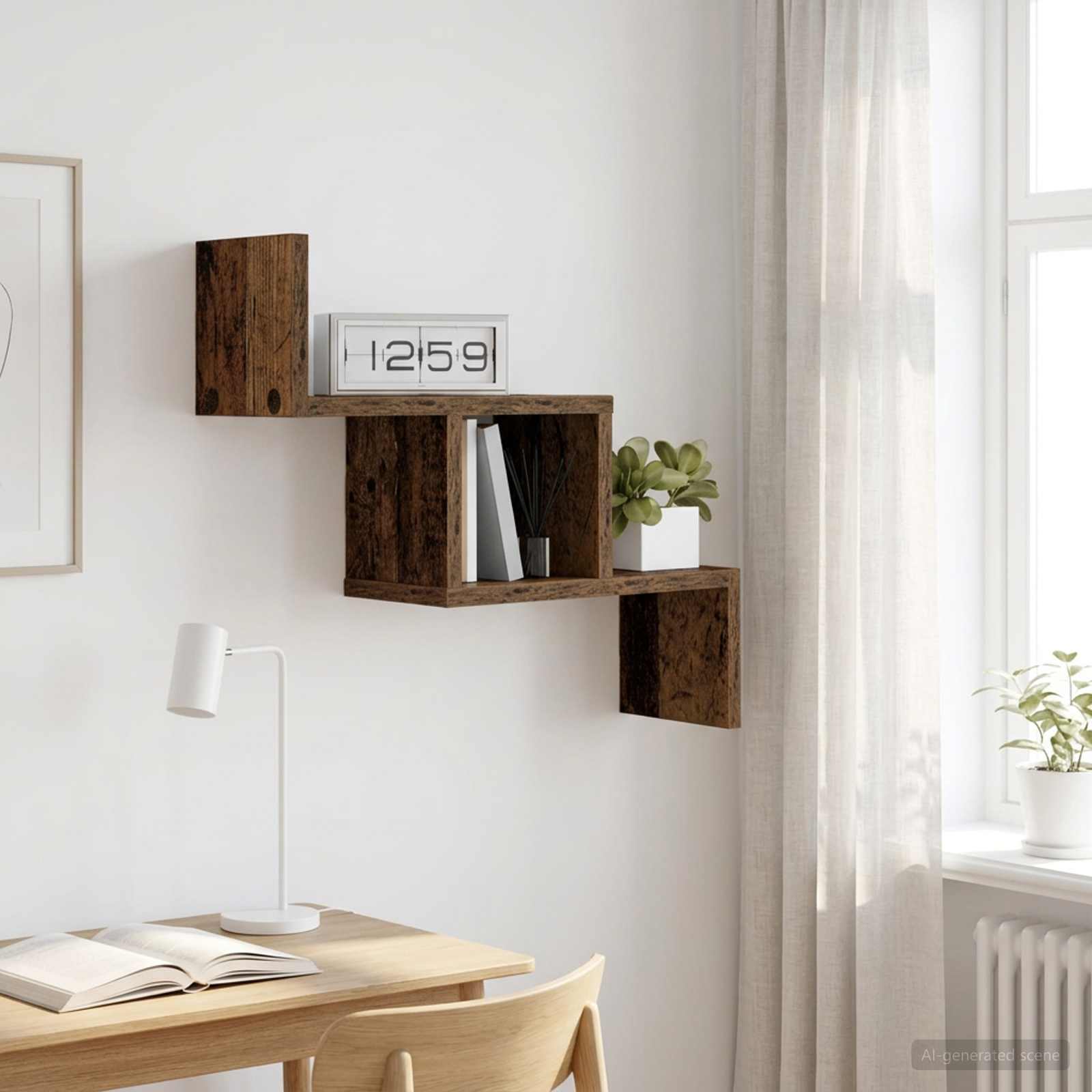 Vägg hylla Gammalt trä 48 x 15 x 42 cm Konstruerat trä