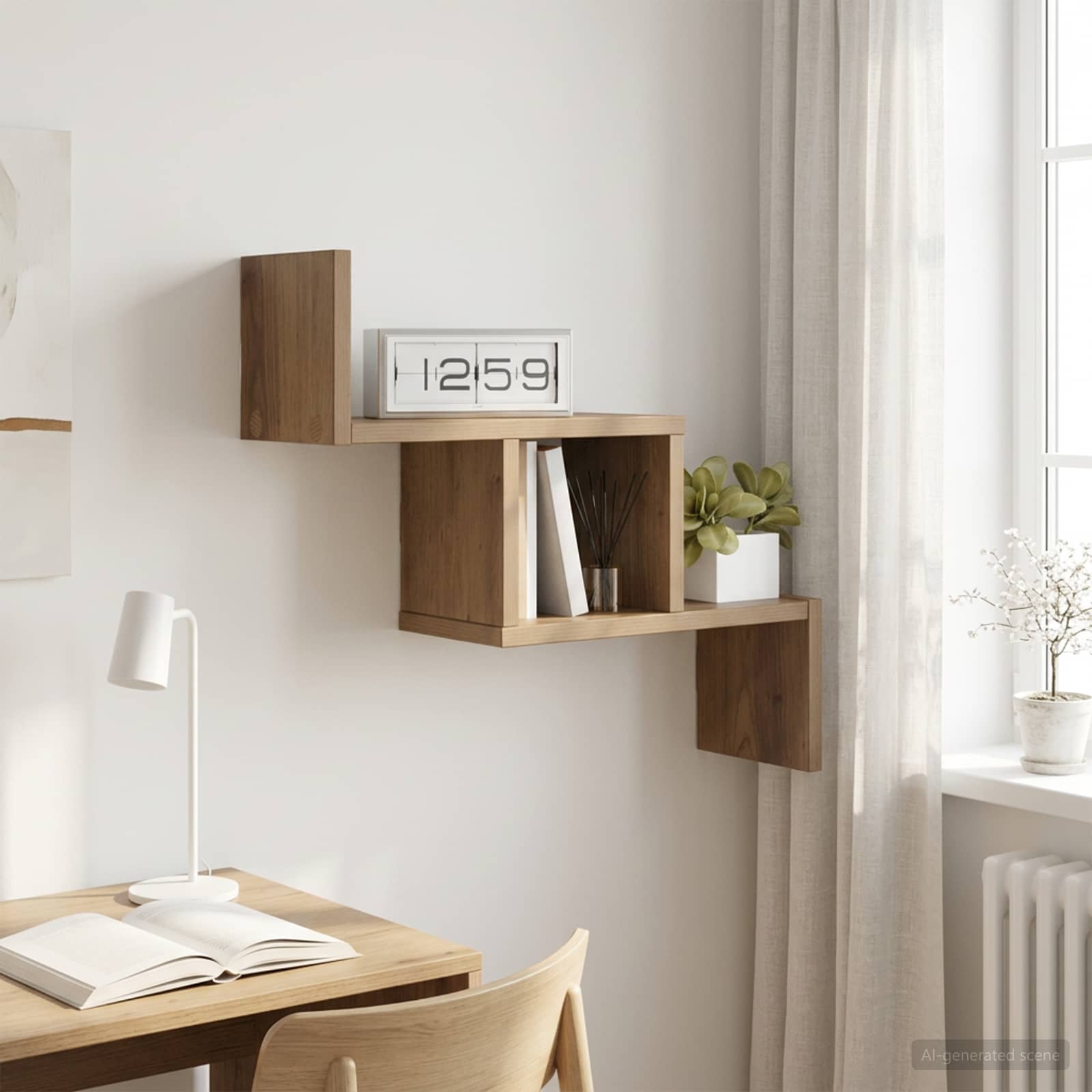 Vägg hylla Artisan-ek 48 x 15 x 42 cm Konstruerat trä