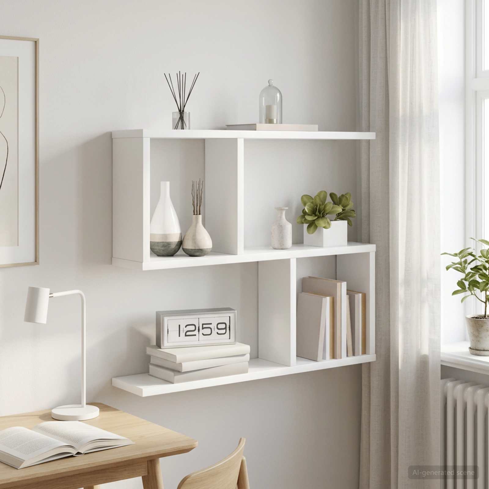Vägg hylla Vit 60 x 12 x 50,5 cm Konstruerat trä