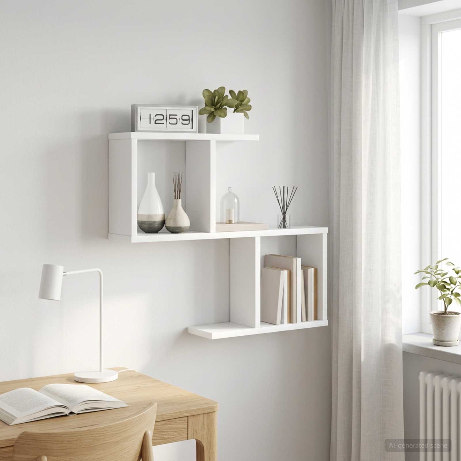 Vägg hylla Vit 60 x 12 x 50,5 cm Konstruerat trä
