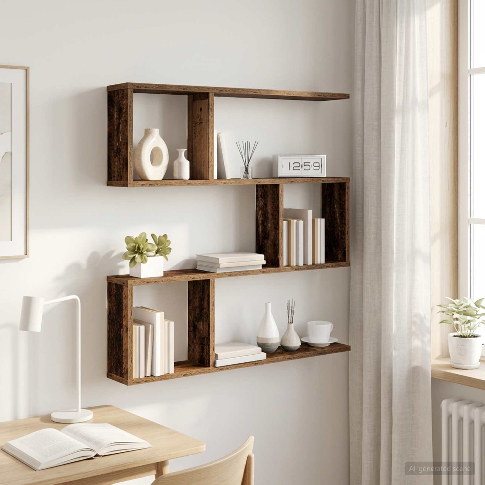 Vägg hylla Gammalt trä 80 x 12 x 79,5 cm Konstruerat trä