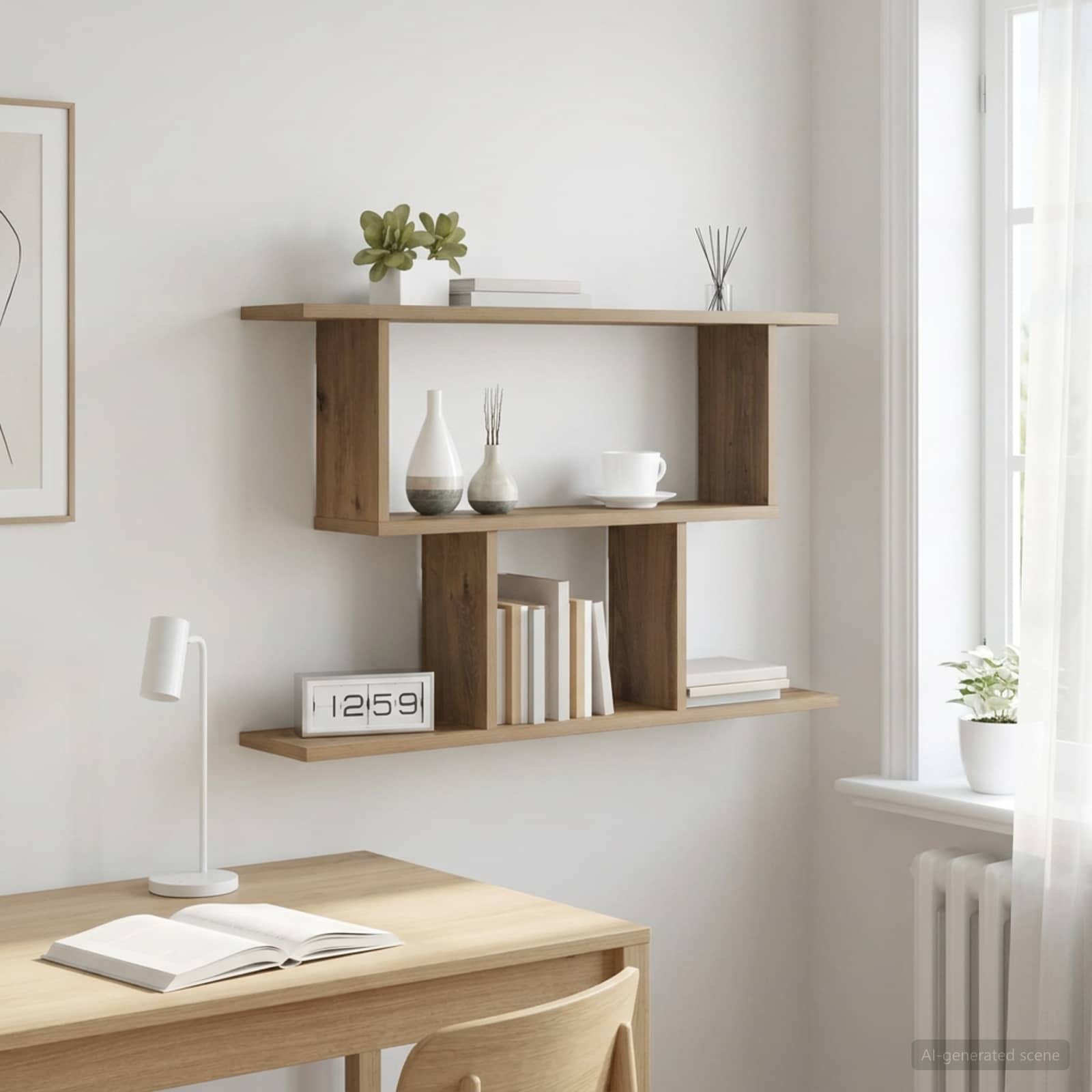 Vägg hylla Artisan-ek 80 x 15 x 50,5 cm Konstruerat trä