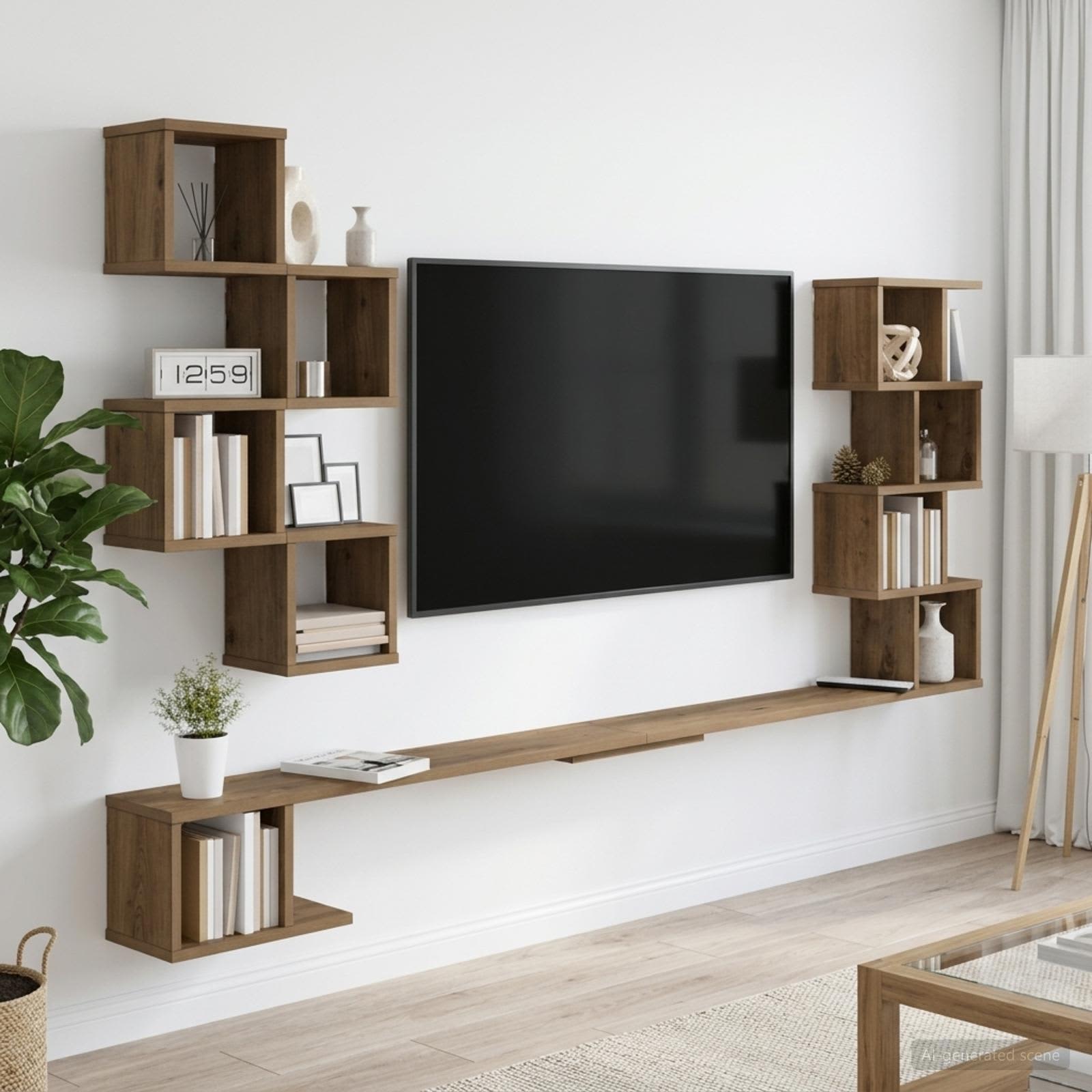 Väggmonterad TV-hylla Artisan-ek 180 x 15 x 94 cm