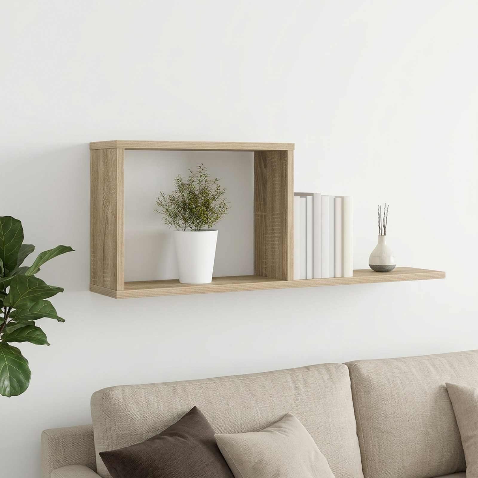 Flytande hyllor Sonoma-ek 80 x 15 x 30 cm Konstruerat trä