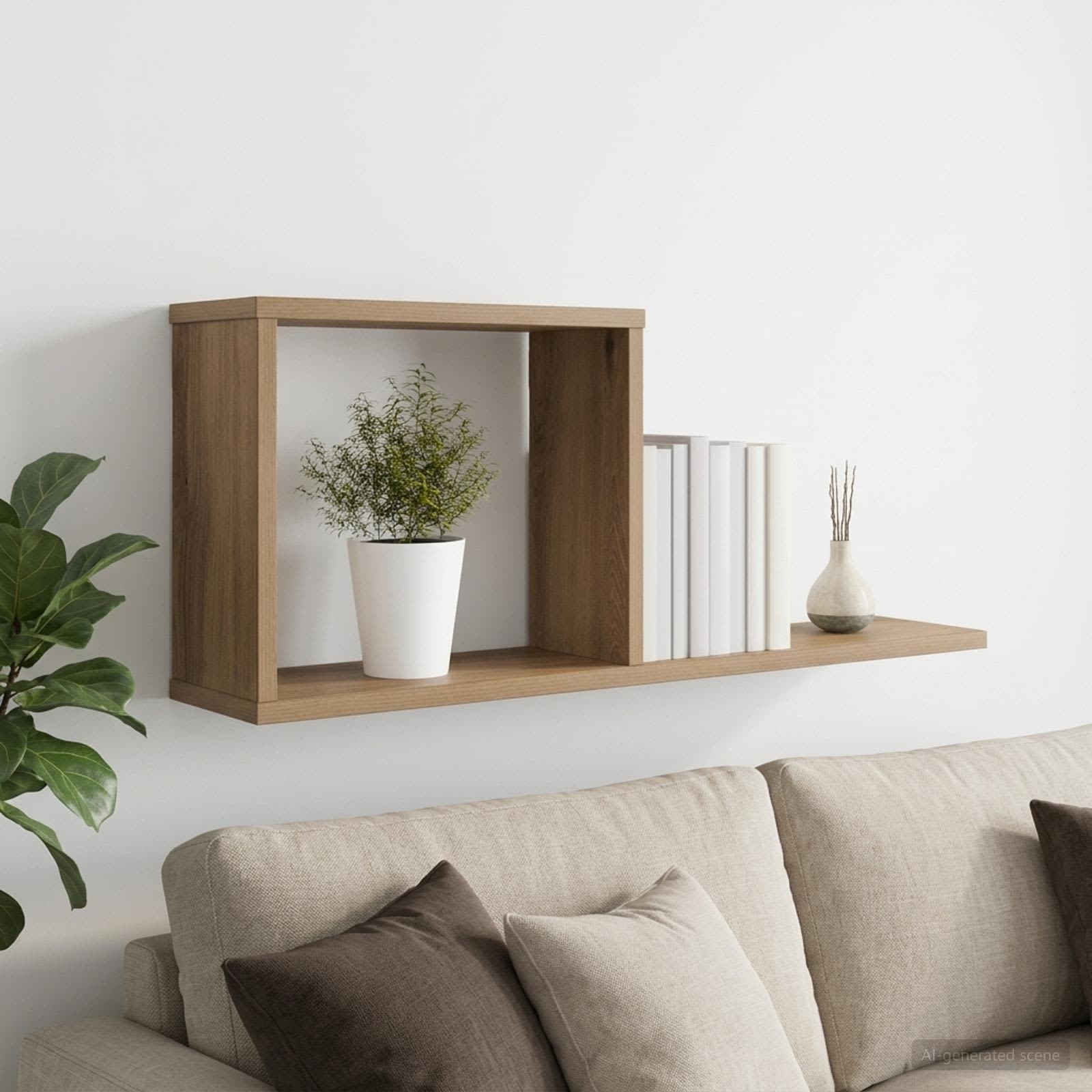 Flytande hyllor Artisan-ek 80 x 15 x 30 cm Konstruerat trä