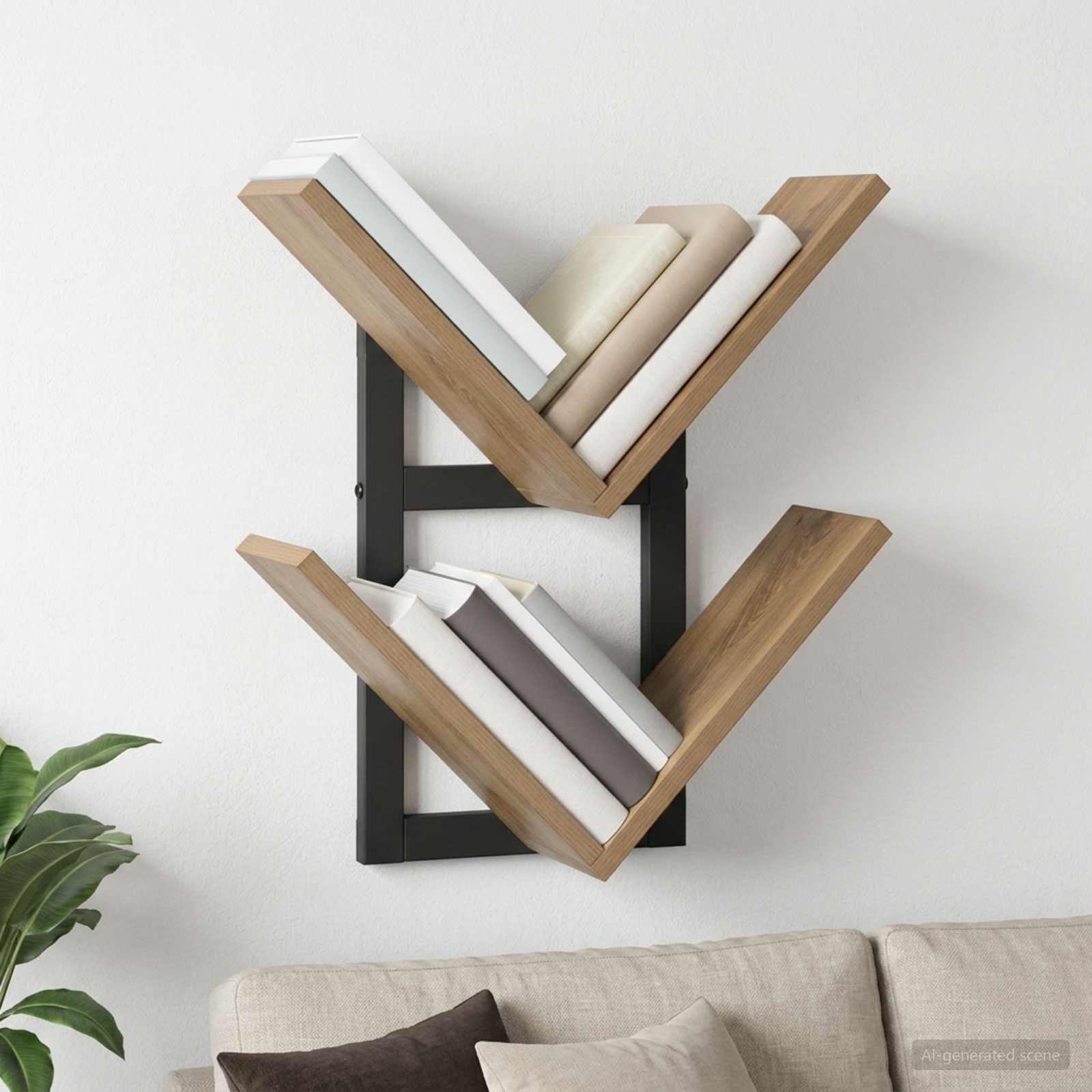 Väggflytande Hylla Artisan-ek 43 x 15 x 47 cm Konstruerat trä