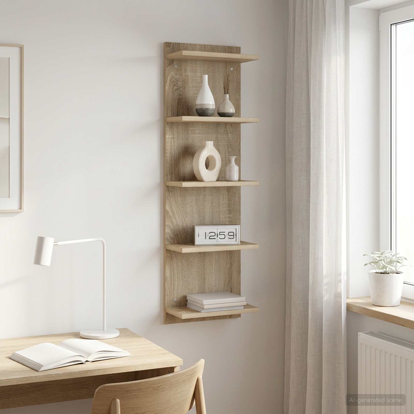 Vägg hylla Sonoma-ek 30 x 15 x 100 cm Konstruerat trä