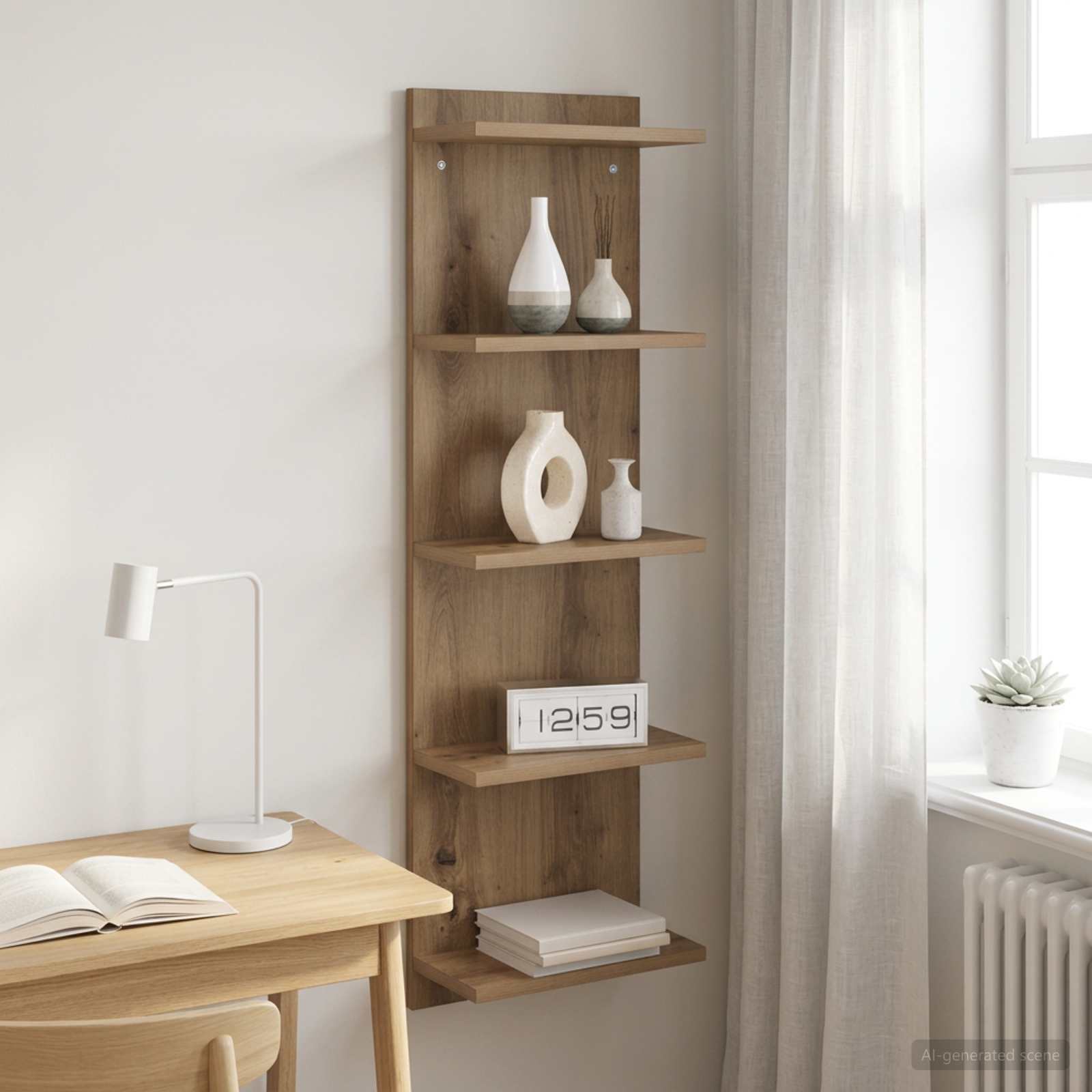 Vägg hylla Artisan-ek 30 x 15 x 100 cm Konstruerat trä