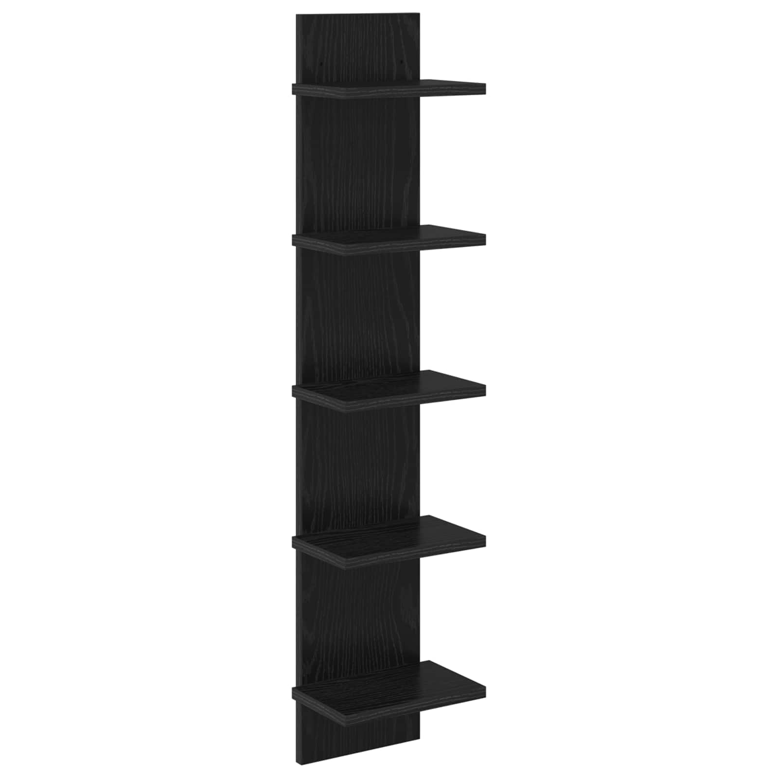 Vägg hylla Svart ek 22 x 15 x 100 cm Konstruerat trä