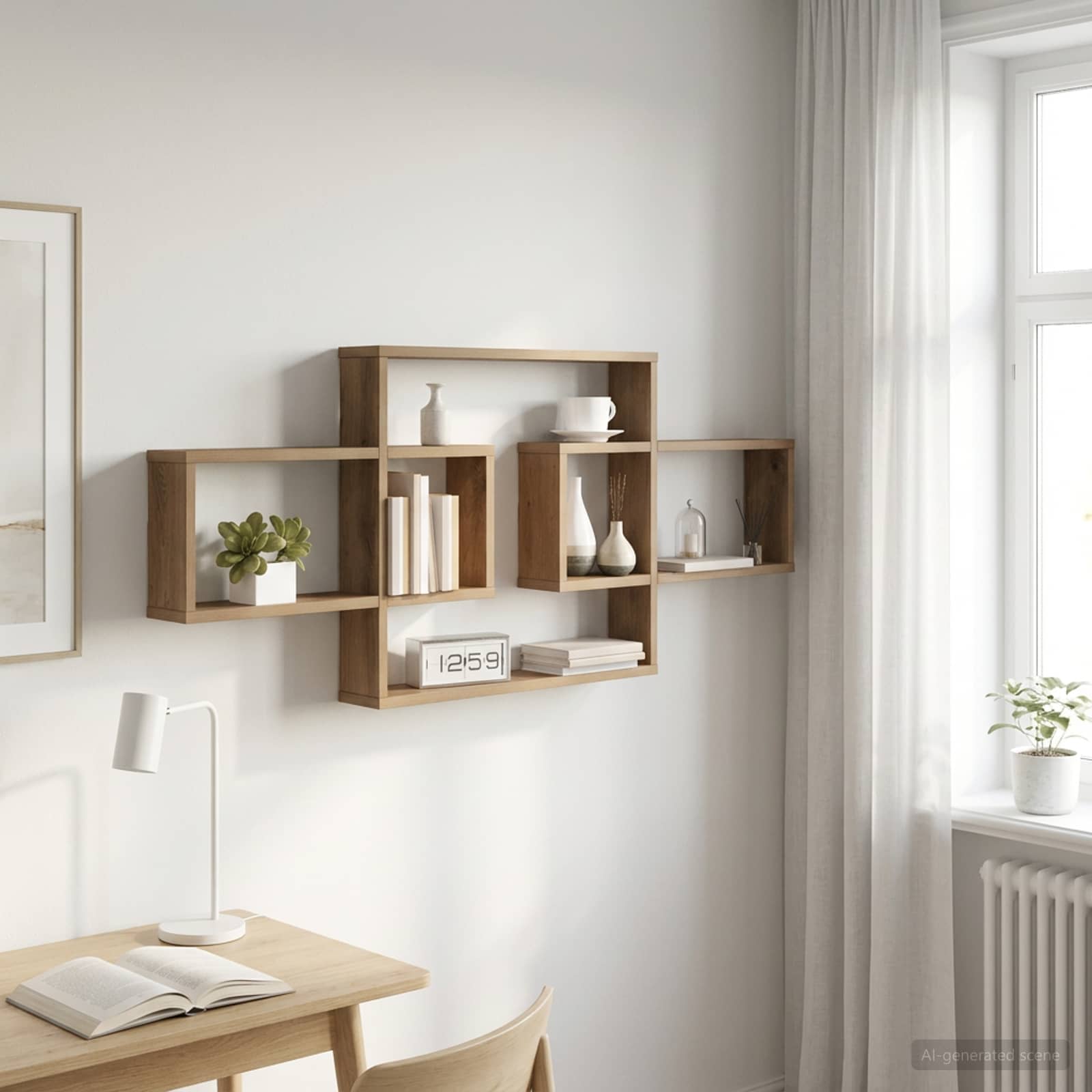 Vägg hylla Artisan-ek 130 x 10 x 50 cm Konstruerat trä