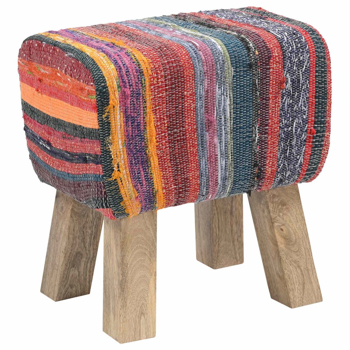 bänk 40 x 30 x 45 cm Äkta läder Flerfärgsdesign