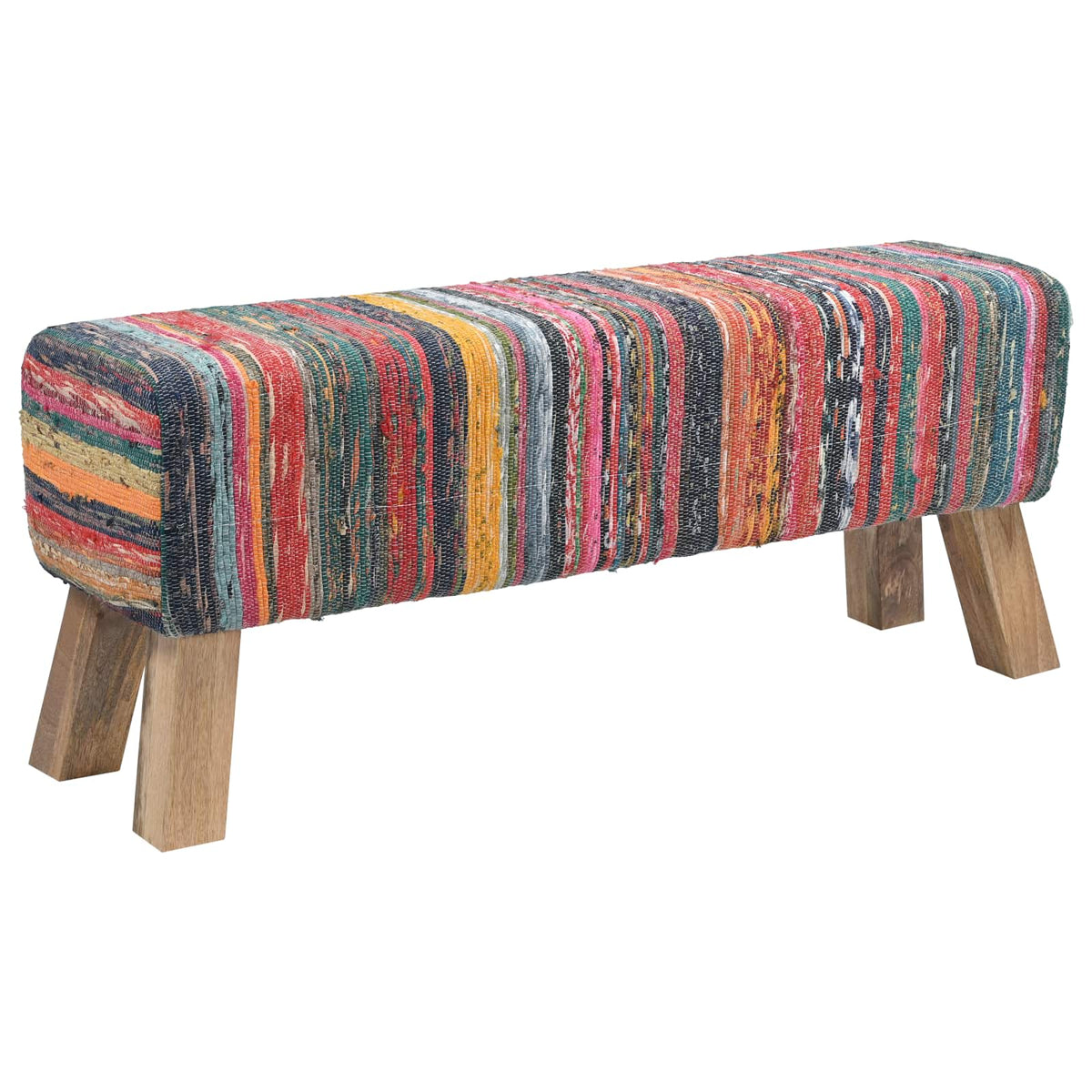 bänk 110 x 30 x 45 cm Äkta läder Flerfärgsdesign