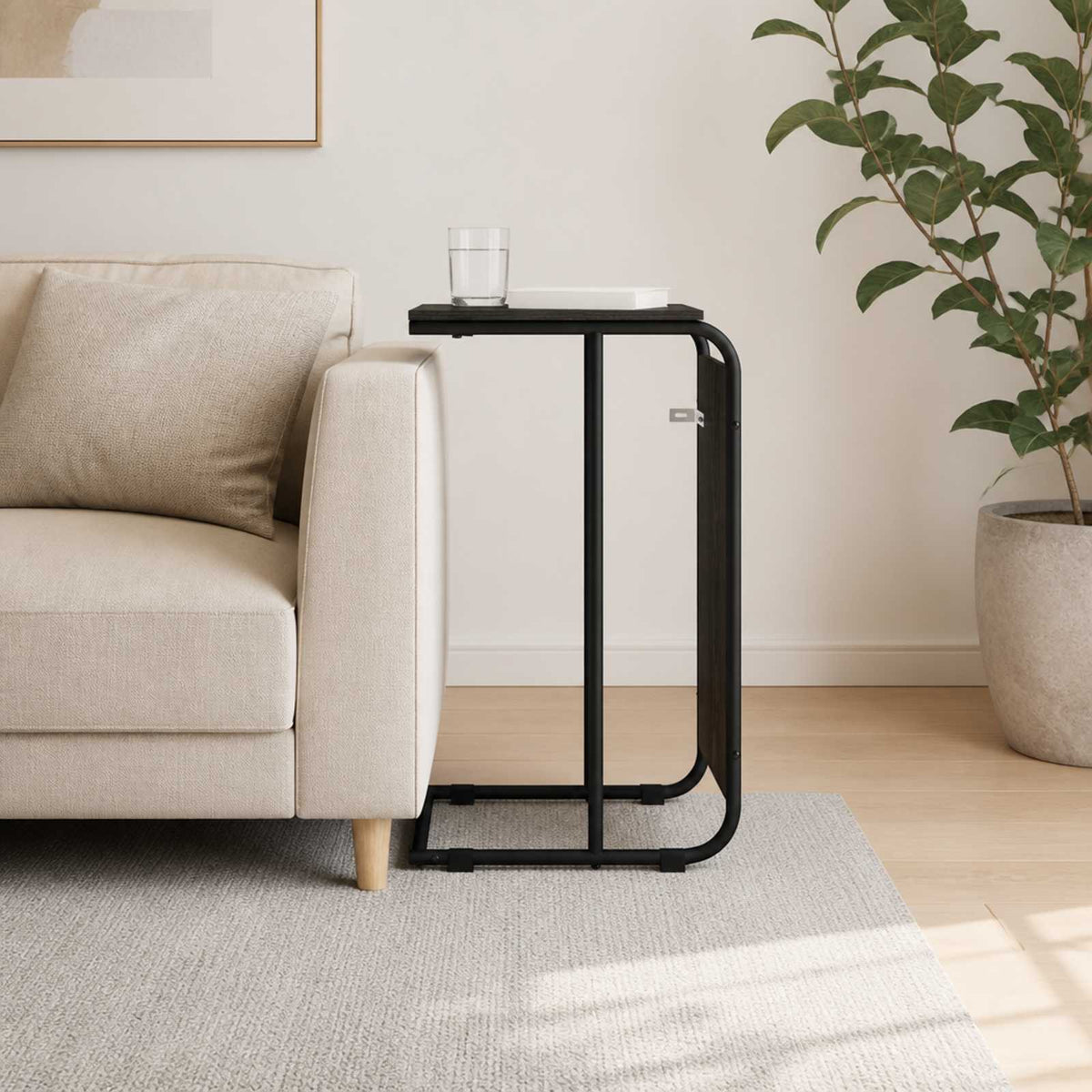 Sidobord Svart ek 40 x 31 x 55 cm Konstruerat trä