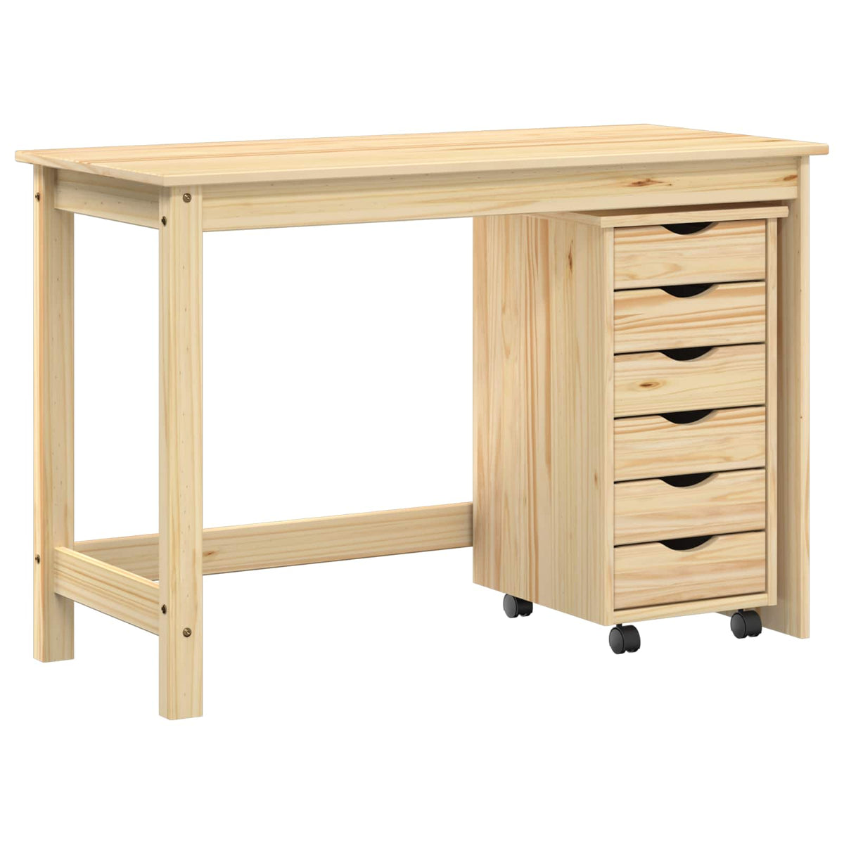 Skrivbord och rullskåpsset MOSS 2 st Brun