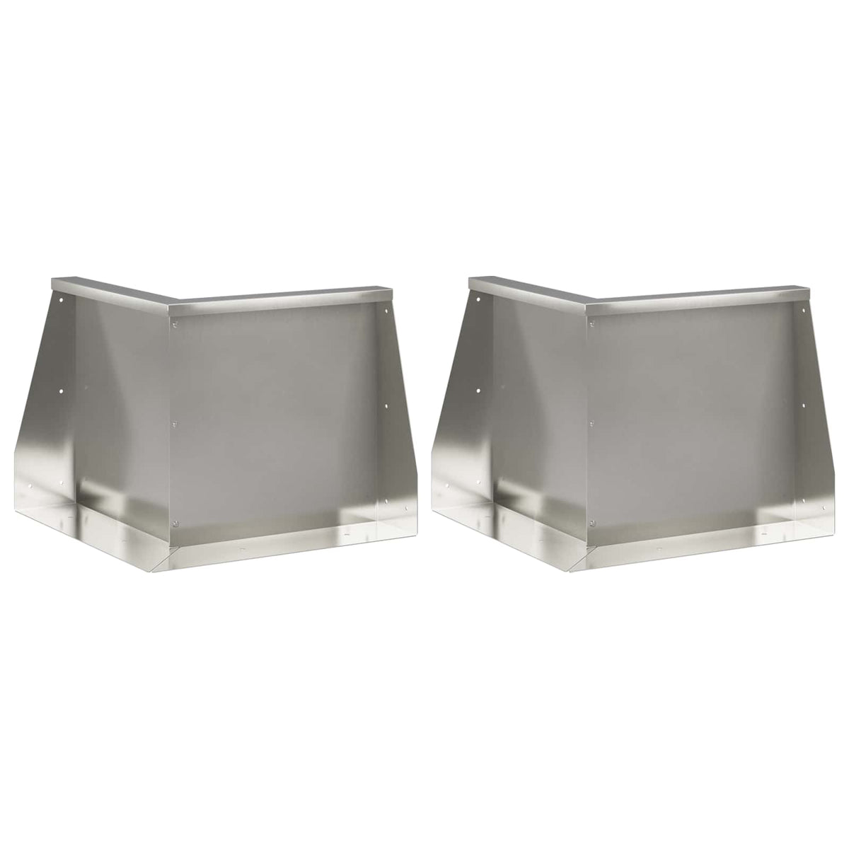Stödvägg 2 st 50 x 50 x 50 cm Rostfritt stål Silver