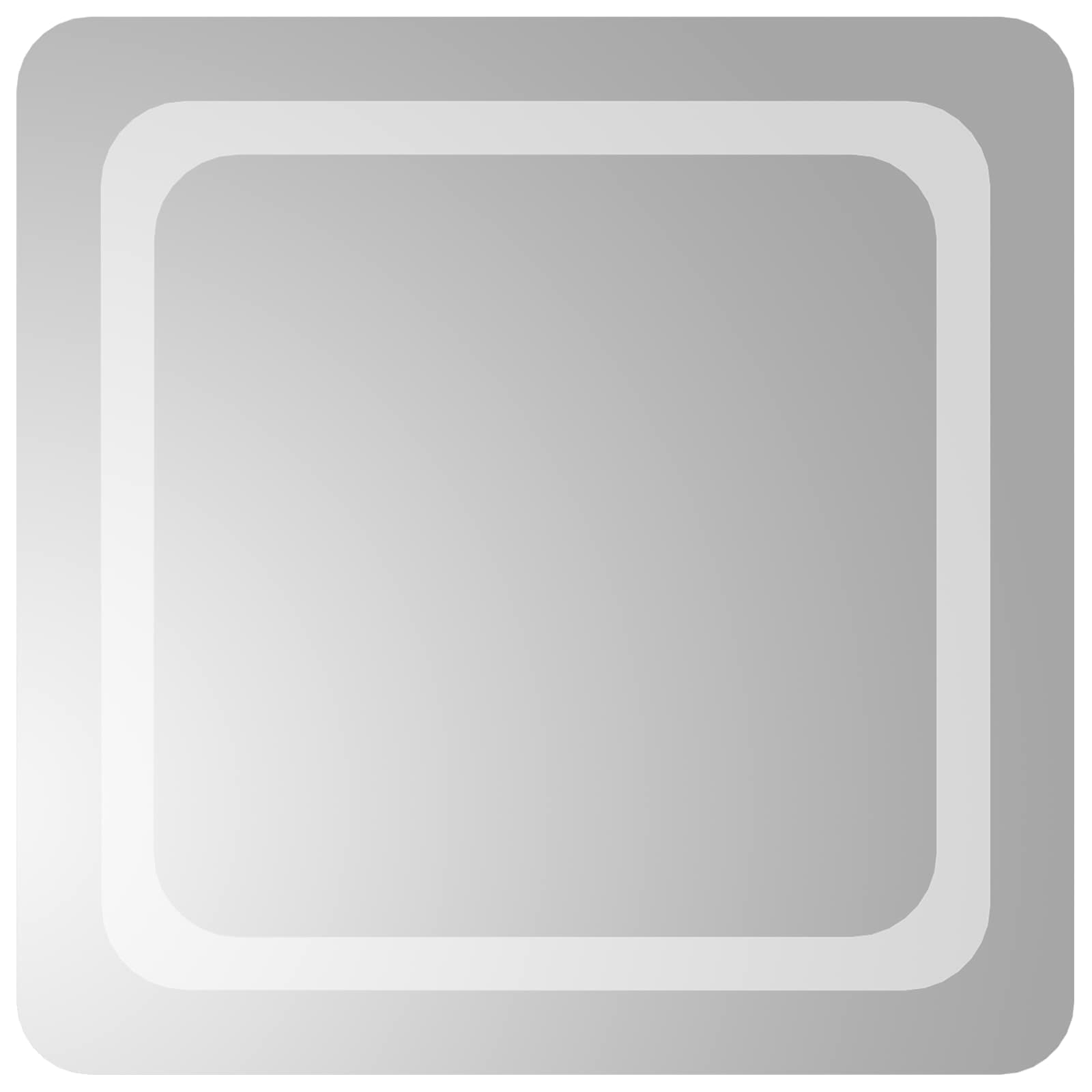 LED Badrumsspegel med spegel Transparent 50 x 50 cm härdat glas