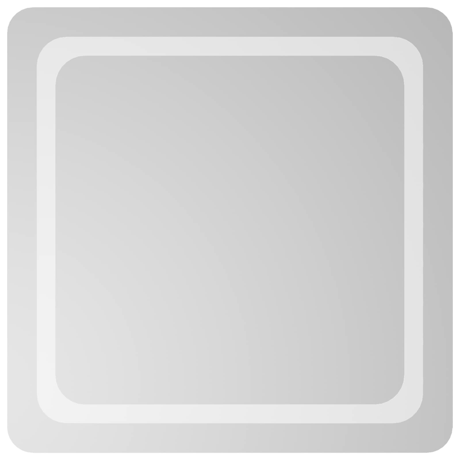 LED Badrumsspegel med spegel Transparent 60 x 60 cm härdat glas