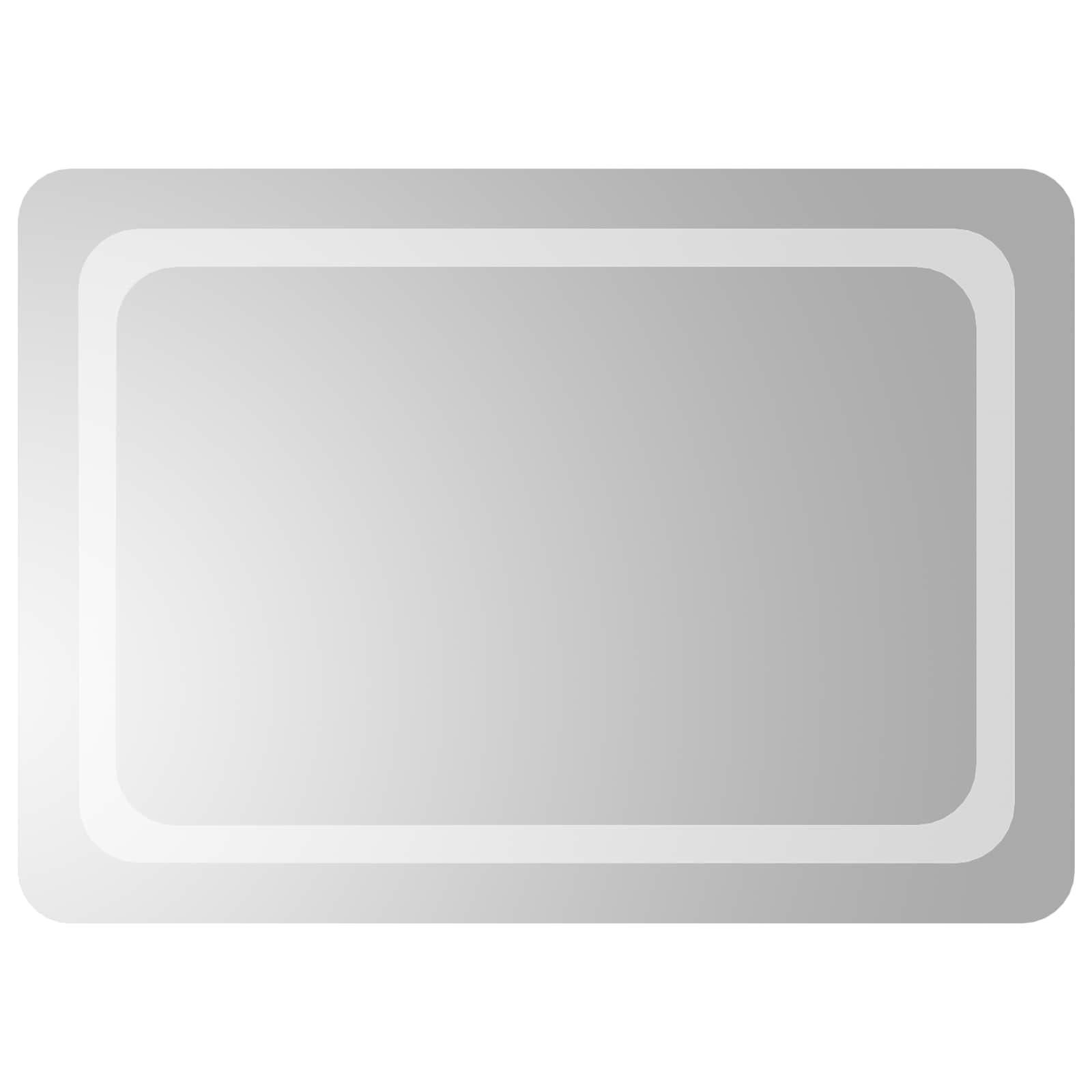 LED Badrumsspegel med spegel Transparent 70 x 50 cm härdat glas