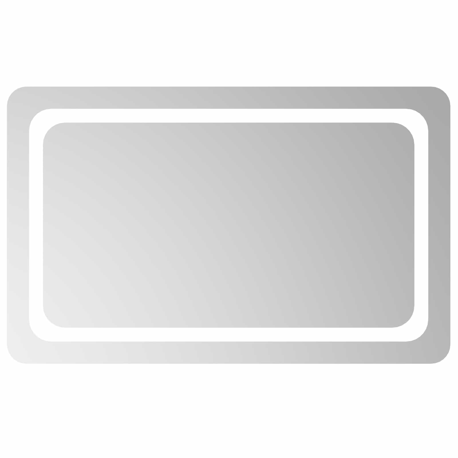 LED Badrumsspegel med spegel Transparent 80 x 50 cm härdat glas