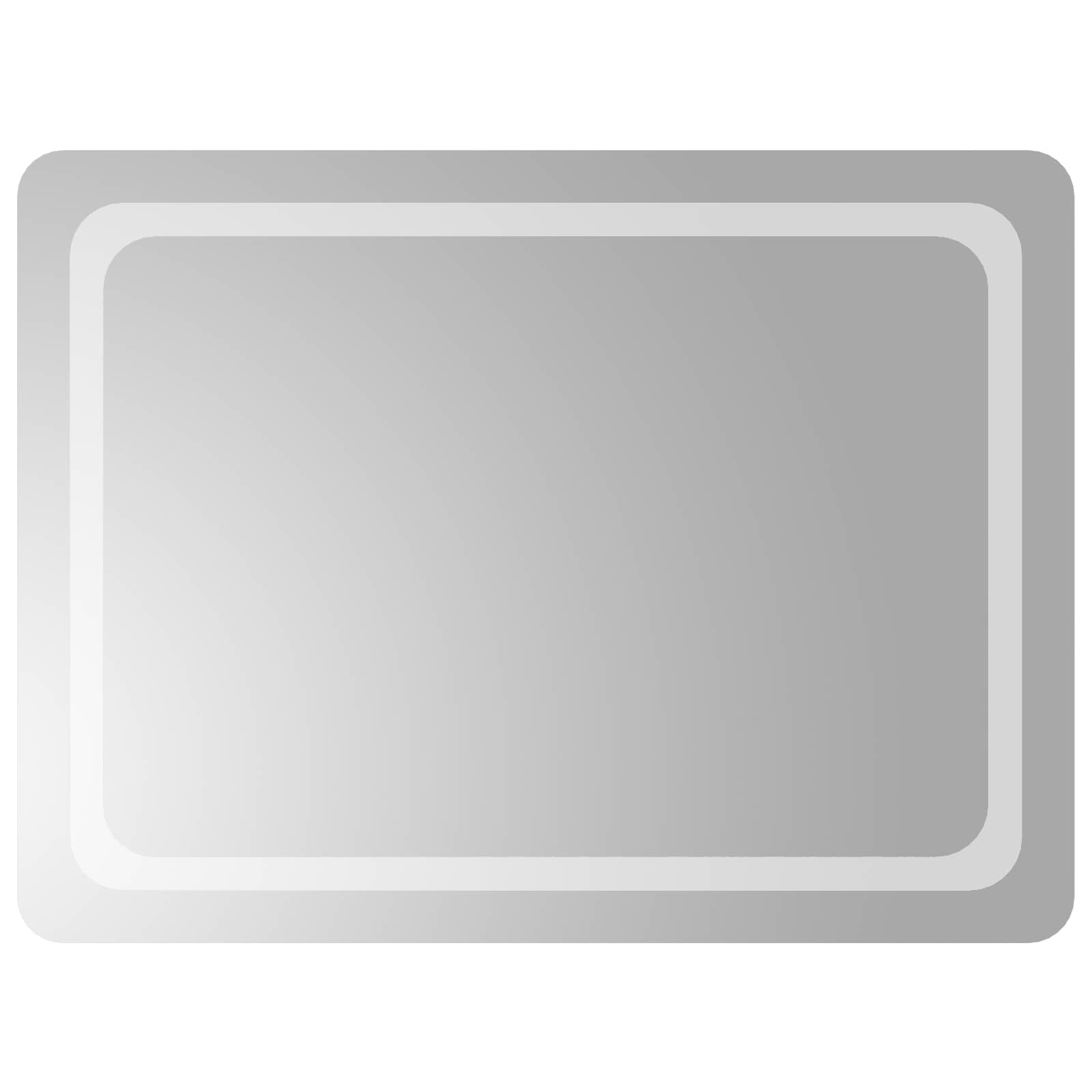 LED Badrumsspegel med spegel Transparent 80 x 60 cm härdat glas