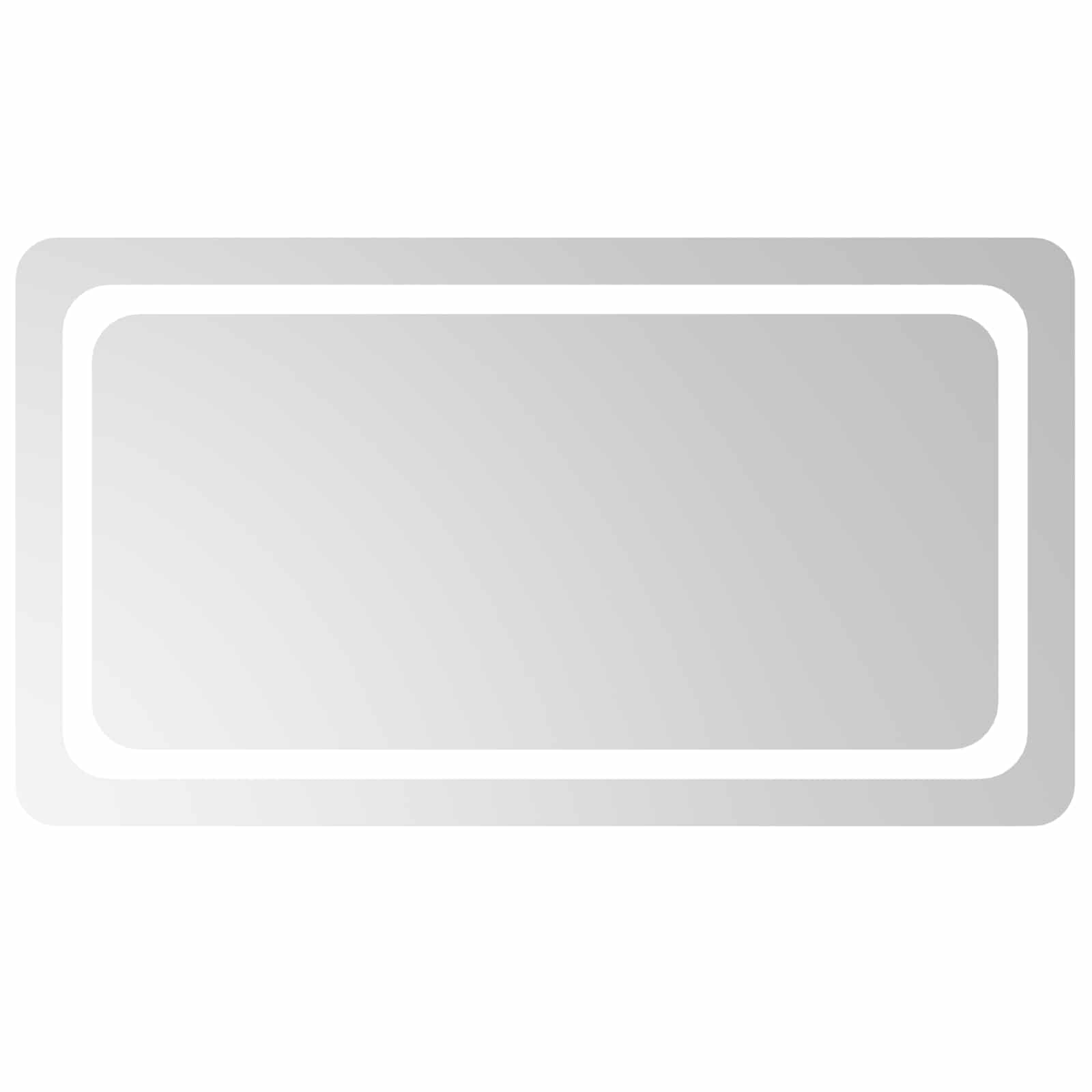 LED Badrumsspegel med spegel Transparent 90 x 50 cm härdat glas