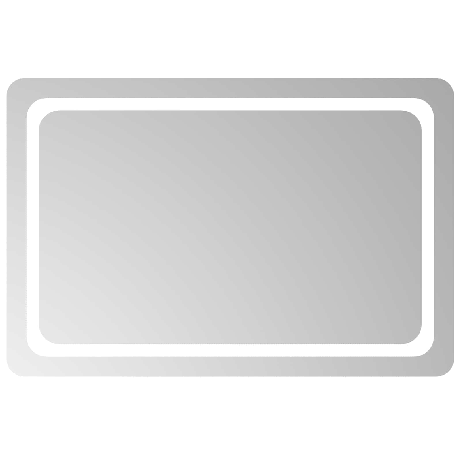 LED Badrumsspegel med spegel Transparent 90 x 60 cm härdat glas