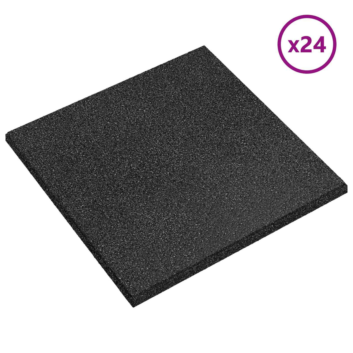 Fallskyddsplattor 24 st Svart 50 x 50 cm Gummi