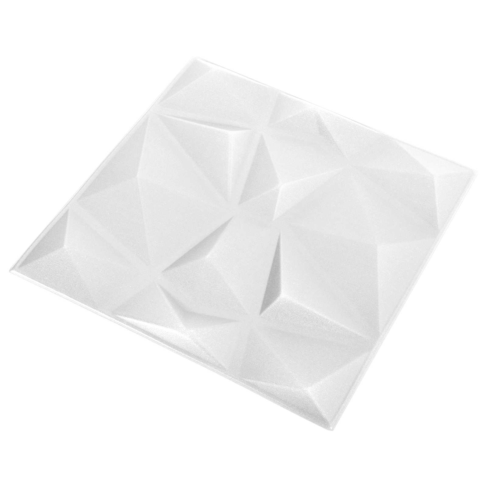 Väggpaneler 12 st 50 x 50 cm Origami Vit XPS Skum