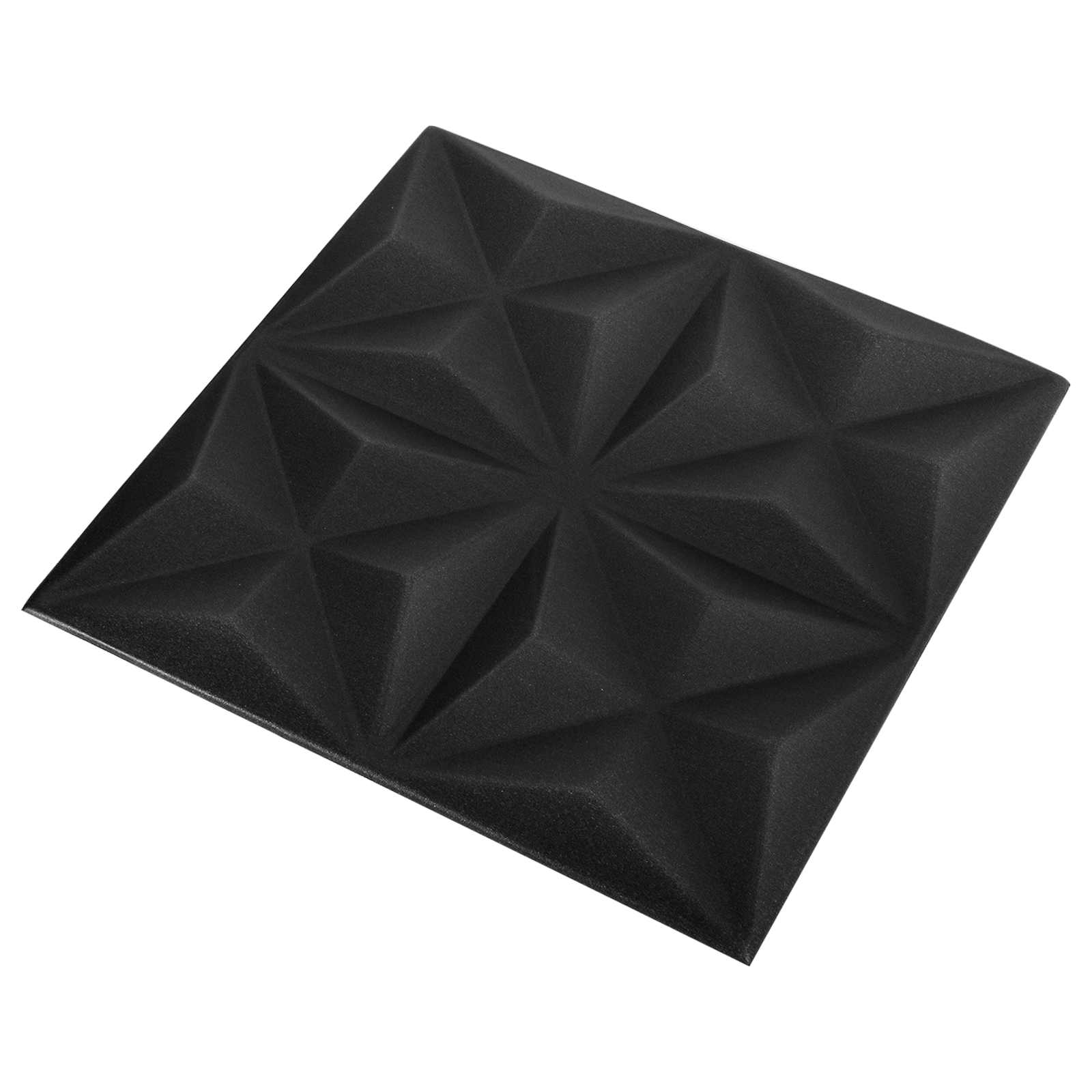 Väggpaneler 48 st 50 x 50 cm Origami Svart XPS Skum