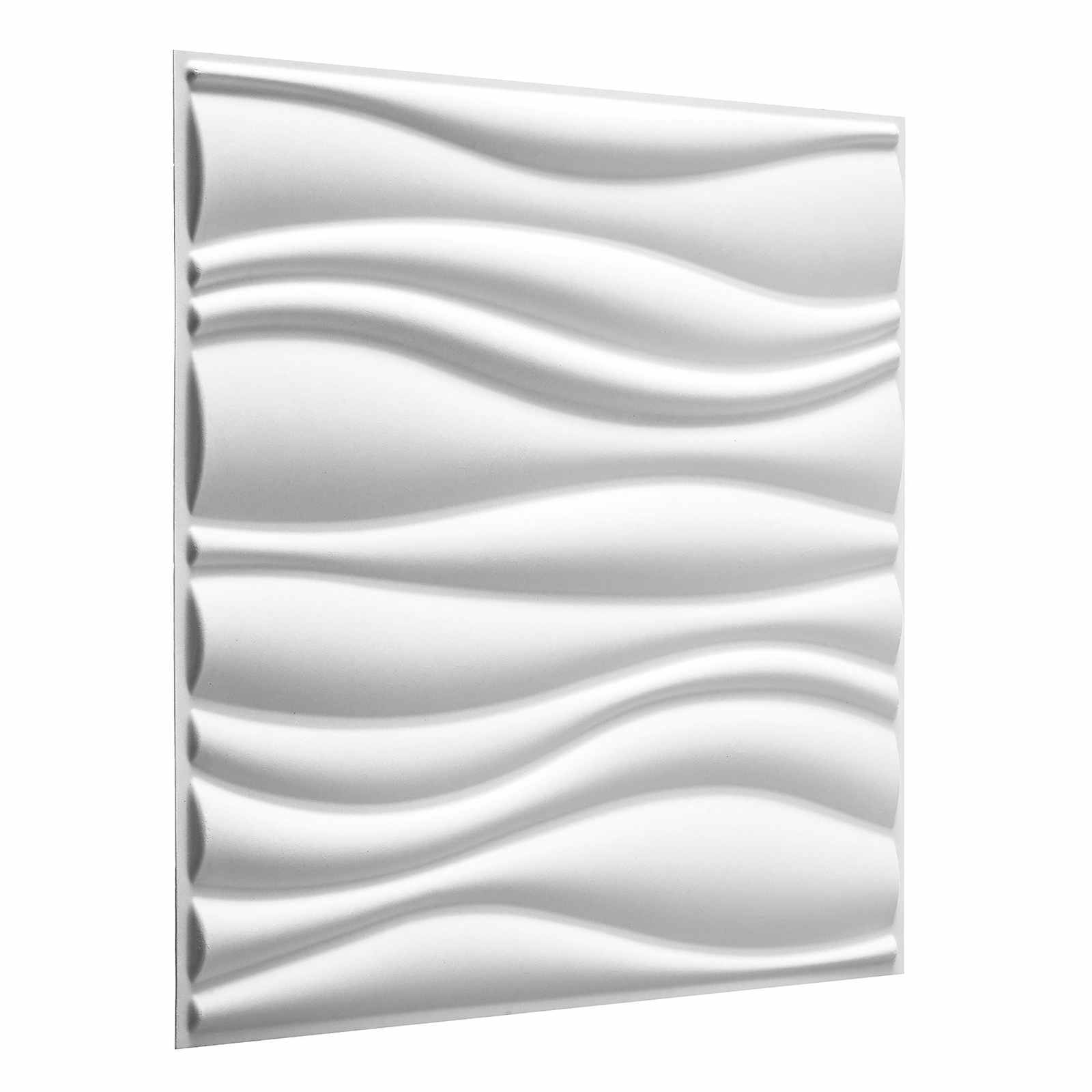 Väggpaneler 4 st 50 x 50 cm Vit Formad naturlig växtfibrer
