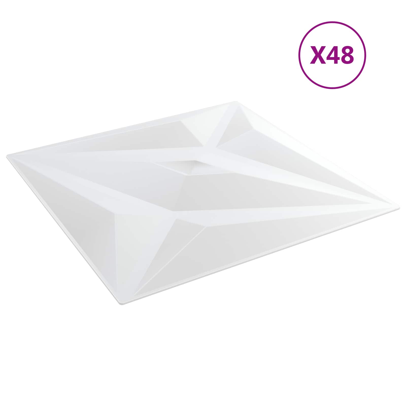 Väggpaneler 12 st 50 x 50 cm Vit stjärna XPS Skum