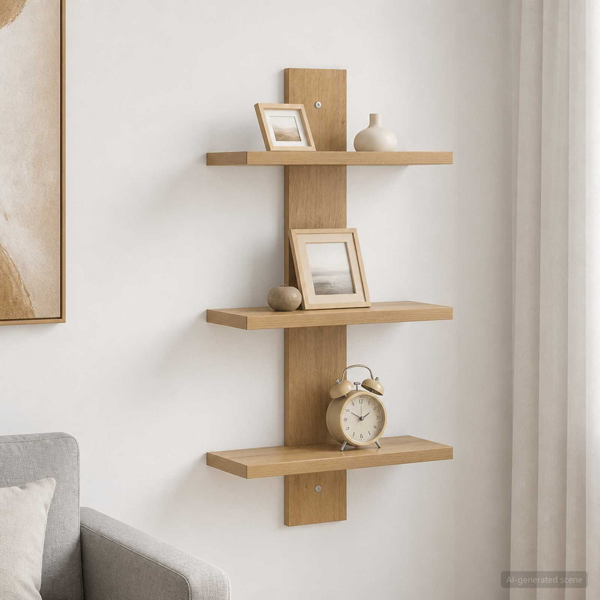Vägghylla Artisan-ek 30 x 13.5 x 64.5 cm Konstruerat trä