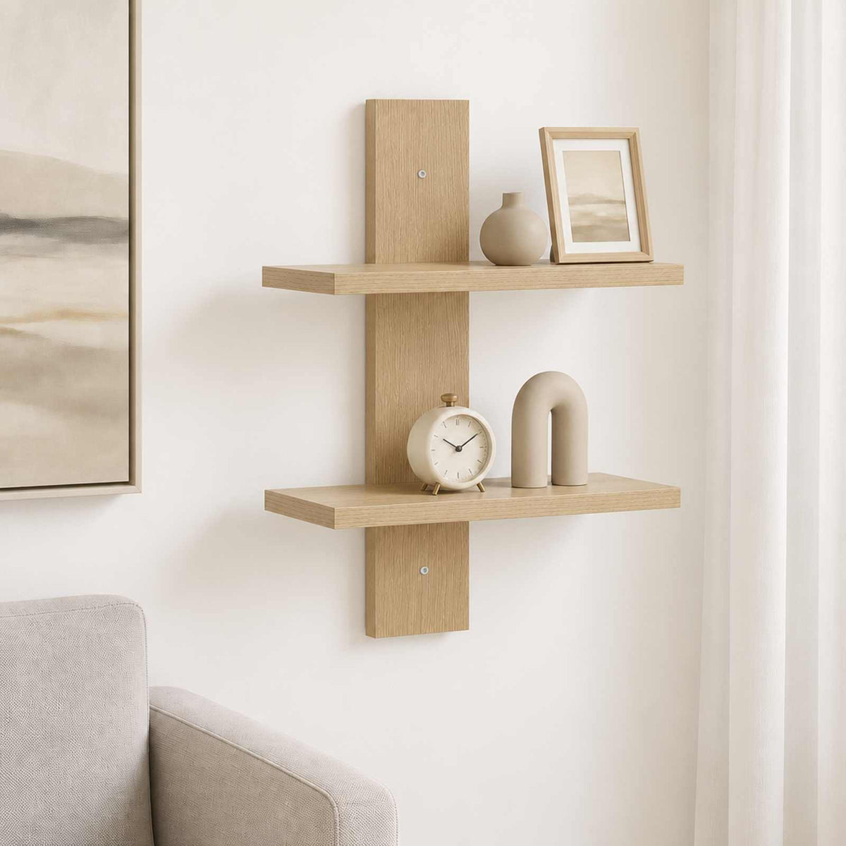 Vägghylla Sonoma-ek 30 x 13.5 x 43 cm Konstruerat trä