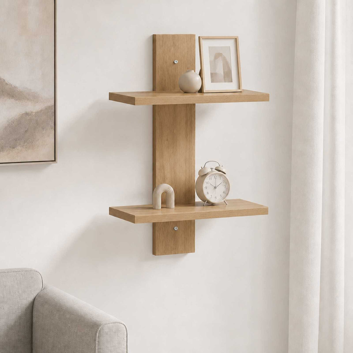 Vägghylla Artisan-ek 30 x 13.5 x 43 cm Konstruerat trä