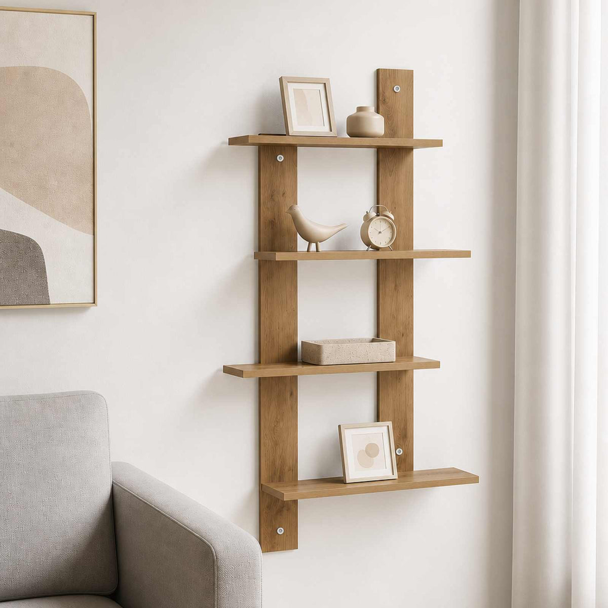 Vägg hylla Artisan-ek 61 x 13,5 x 105 cm Konstruerat trä