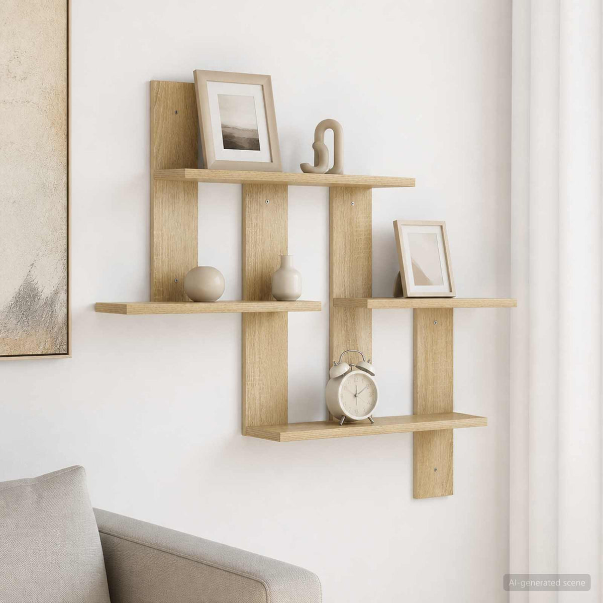 Vägg hylla Sonoma-ek 85 x 13,5 x 73,5 cm Konstruerat trä