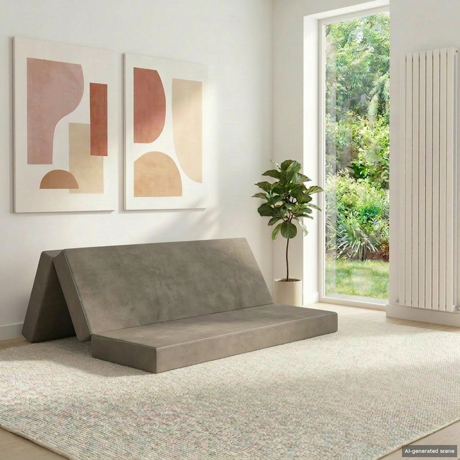 Fällbar Soffbed 120 x 67 x 45 cm Ljusgrå